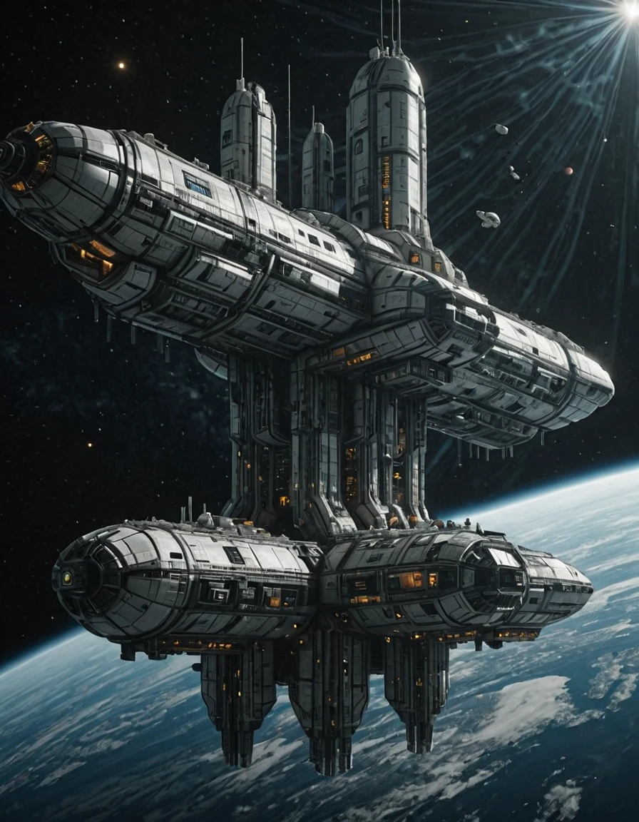 <lora:SWL_Stations1v2ill:1> loststsp, huge station, in space, spaceship,