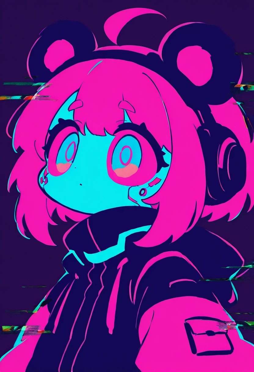 cute panda ,chibi, glitch, cyberpunk, <lora:Digital_Dystopia_IL:1>