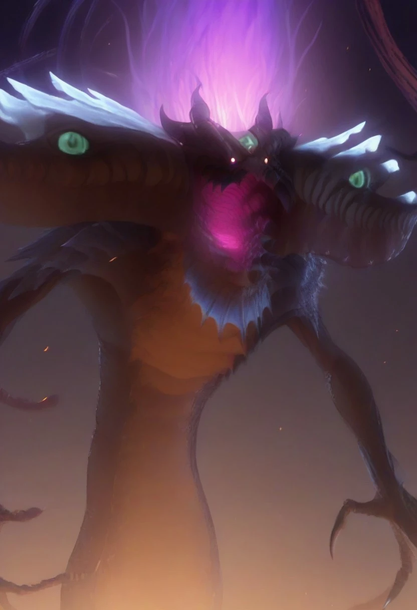 Beast, red eyes, floating, made of moon dust, made of moon material, glowing, pitch black skin, resembles a mass of tentacles, black in colour and titanic in size, has a single large, cyclops-like red eye with a black pupil resembling two crescent moons, has a spiky protrusions growing out of its back in a shape reminiscent of a conch shell, gaping mouth, dark veins, resembles a emaciated humanoid with elongated limbs and a twisting neck, thin limbs, several curved horns and tentacles on its round-like head, possesses 10 tails which end in humanoid hands, 4k, 8k, (best quality,4k,8k,highres,masterpiece:1.2),ultra-detailed, best quality, masterpiece, high quality, high details, highres, HD, trending on artstation, trending on deviantart, ultra high quality, moon in background, dreadful, horrendous
