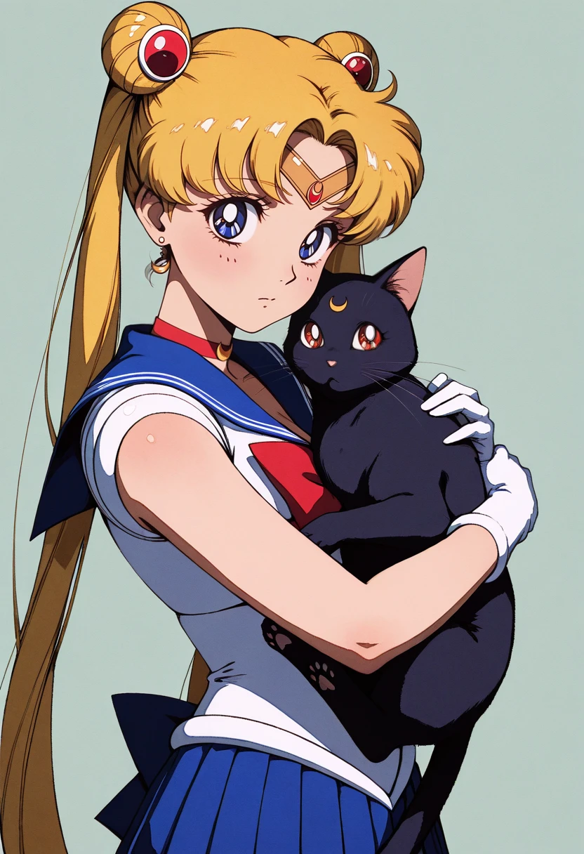 Tsukino Usagi and Luna (Sailor Moon) V1