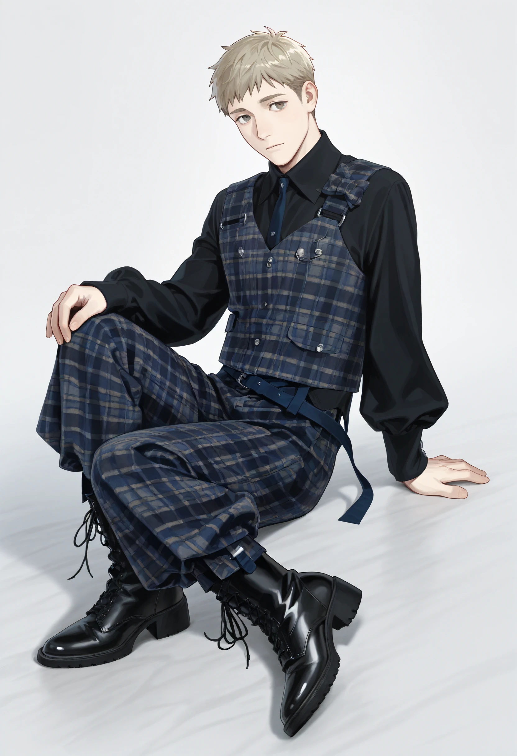Prince Retro Check Vest & Balloon Pants illust