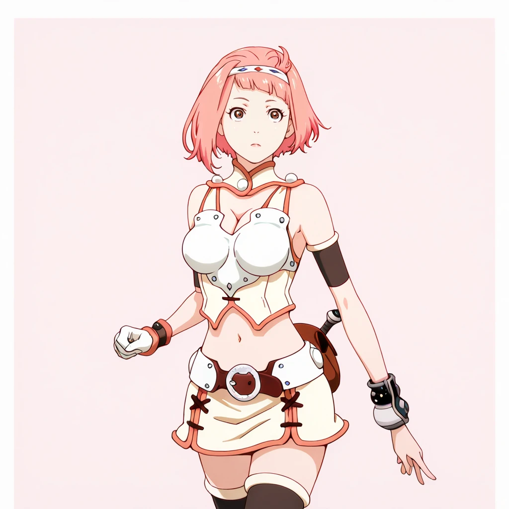 Ultra-detailed illustrations、Ultra-precise expression、masterpiece、Highest quality、ultra High resolution、High resolution、Hiromitsu Takeda Style、White background、Simple Background、Full body pink tights、Pink full face helmet、Pink Face Shield、eye shield、Pink leotard、Pink Rider Suit、Pink Tight Skirt、Big Breasts、Pink Glove、Pink boots、Belt of Hearts、