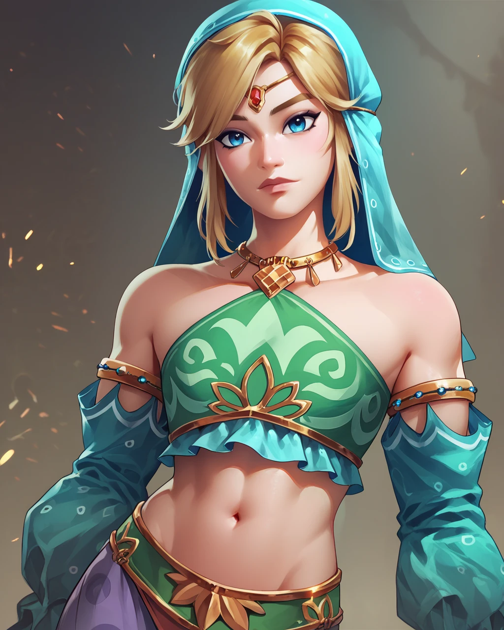 score_9,score_8_up,score_7_up,score_6_up,score_5_up,score_4_up,
linkfbxl,blond hair,blue eyes,
detached sleeves,crop top,jewelry,midriff,cowl,
standing,looking at viewer,purple pants,upper body,
solo,
tavern,<lora:LinkFbxl:1>,
