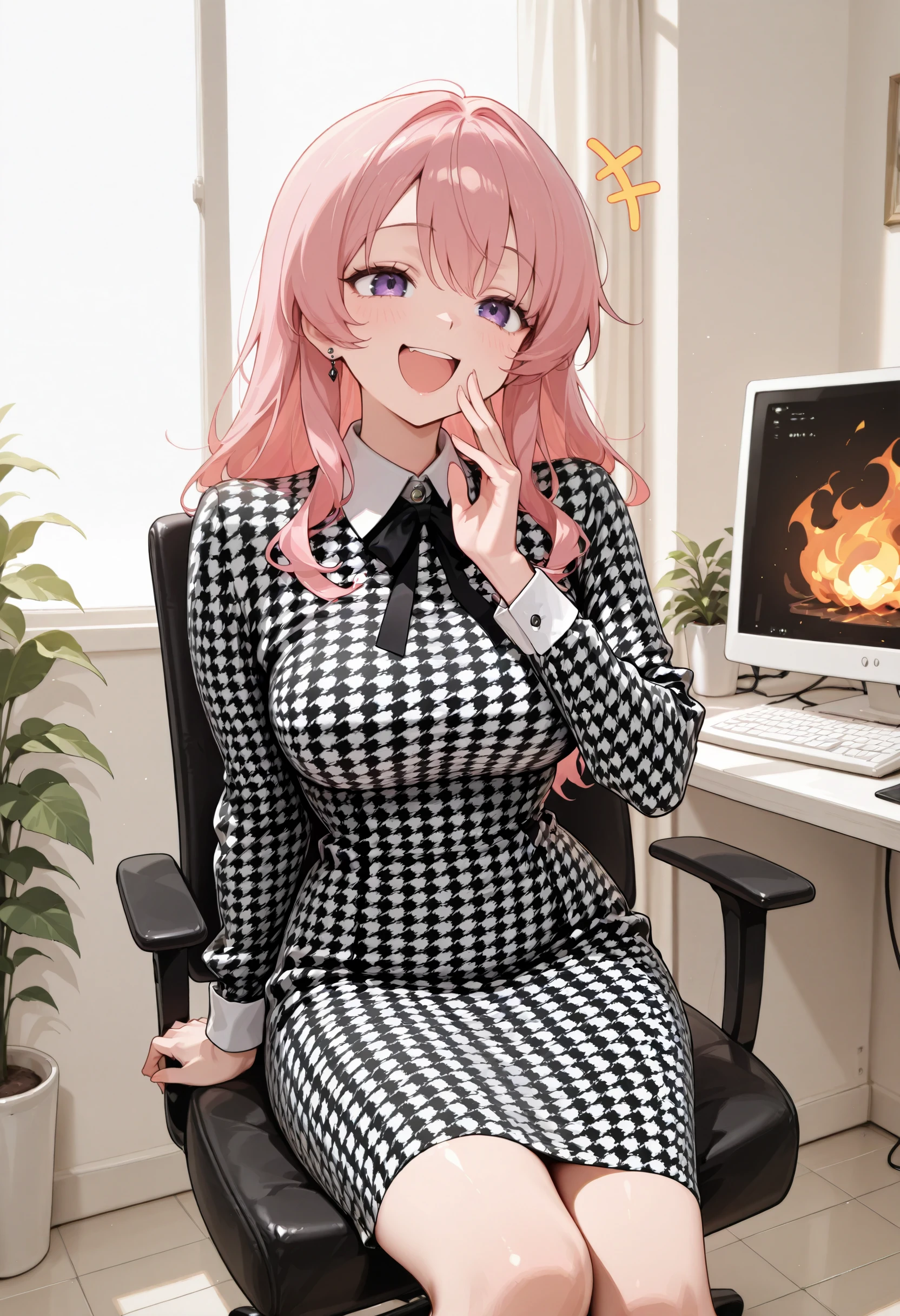 Houndstooth Vintage Dress illust