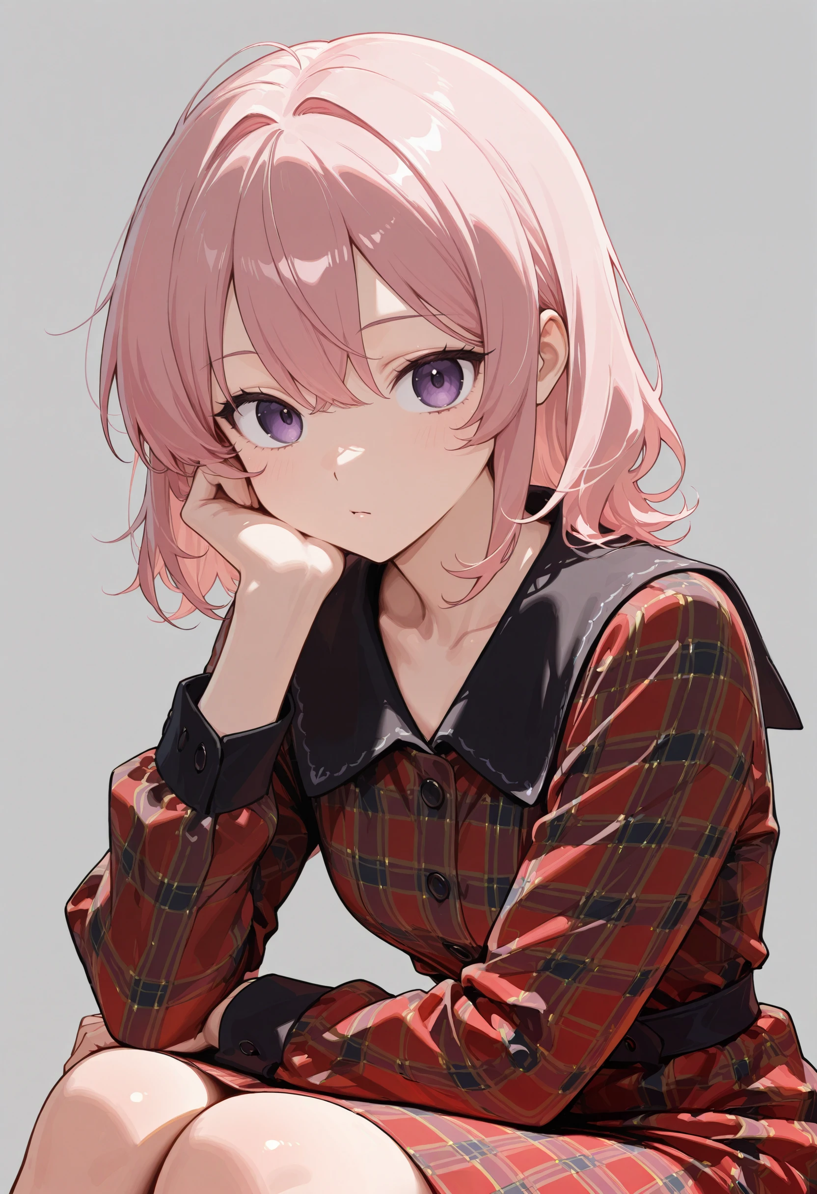 Vintage Plaid Dress illust