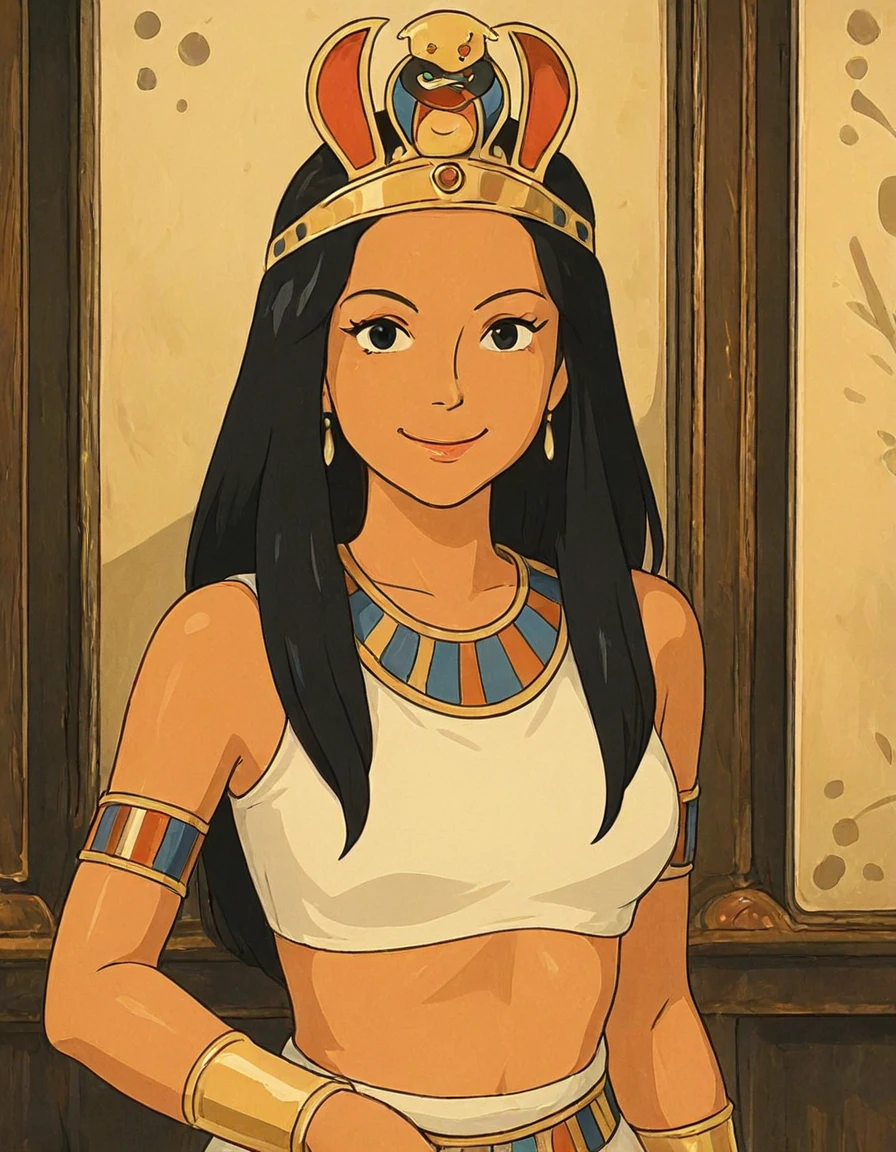 woman smile, vintage style egyptian queen