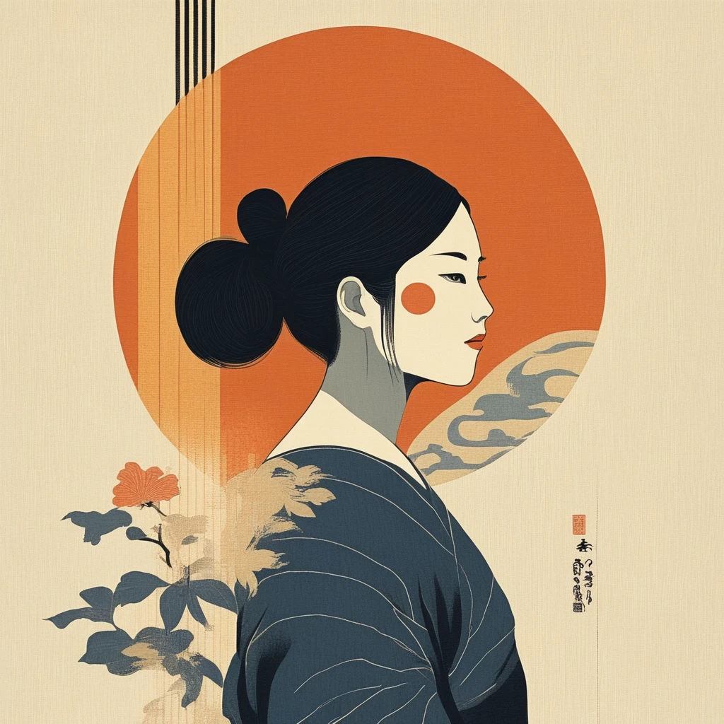 Modern Ukiyo-e illustration, Portrait