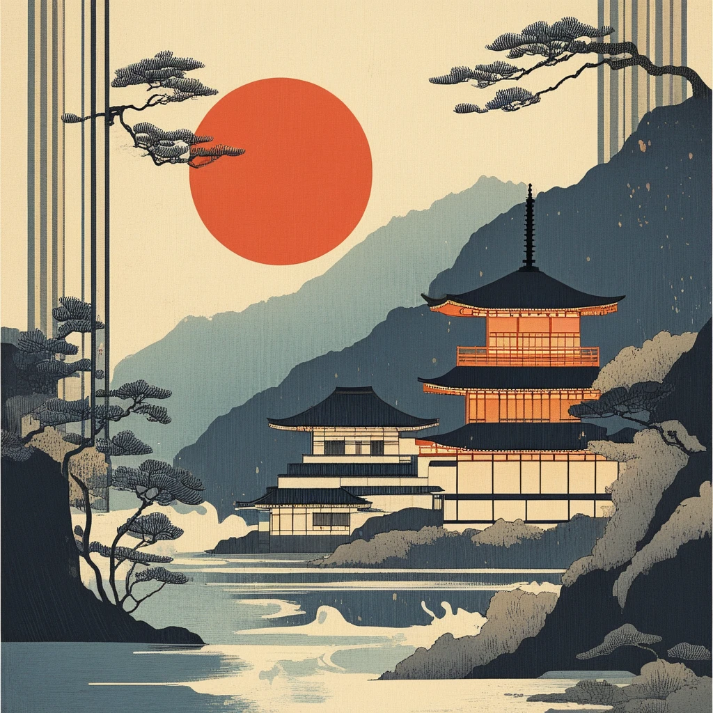 Modern Ukiyo-e illustration, Landscape