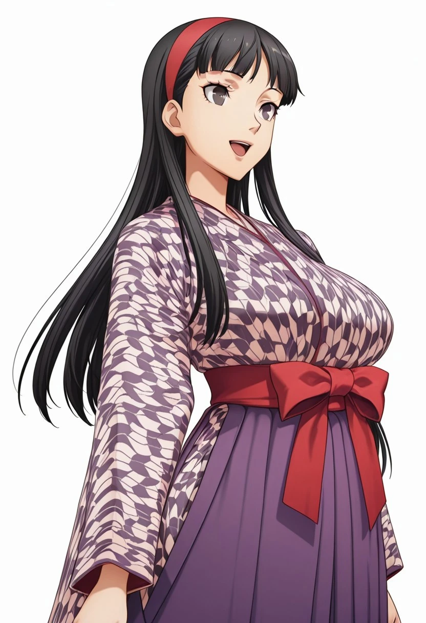 score_9,score_8_up,score_7_up,source_anime,5_figner,2d_animation,game cg,BREKE,1girl,solo,
p4amagi, Amagi Yukiko, long hair, black hair, bangs,
purple hakama,yagasuri,japanese clothes,kimono,long sleeves,hair ribbon,
smile,cowboyshot,openmouth,
huge breasts,thick hips,thick thighs,thick waist,disproportionate breasts,
curves,glamour,
simple background,white background,
masterpiece,best qualit,ultra-detailed,illustration,an extremely delicate and beautiful,beautiful detailed eyes,unity 8k wallpaper,high resolution,anime CG,official_art,Erotic_style, anime_coloring, anime_screencap,
