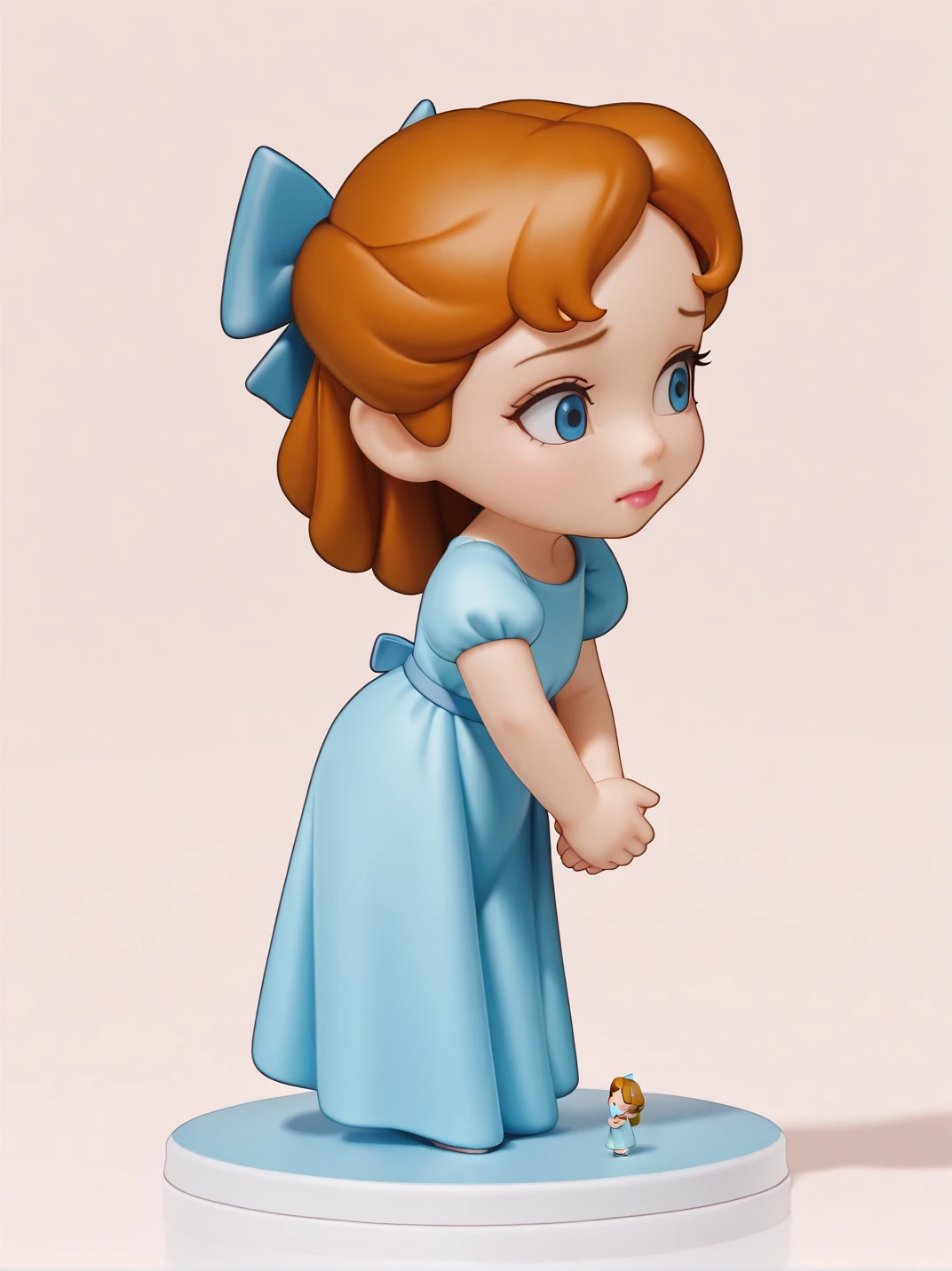 highres, hi res, best quality, masterpiece,
1girl, (WendyXL),, (puffy sleeves, blue dress, short sleeves, hair bow:1.1), brown hair, blue eyes, lipstick,
simple background, leaning forward,, cute, own hands together, shy,
<lora:AWendyClassic_character:0.8>,, <lora:nendoroid_noobvpd:1.1> nendoroid, full body, chibi, realistic, 3d