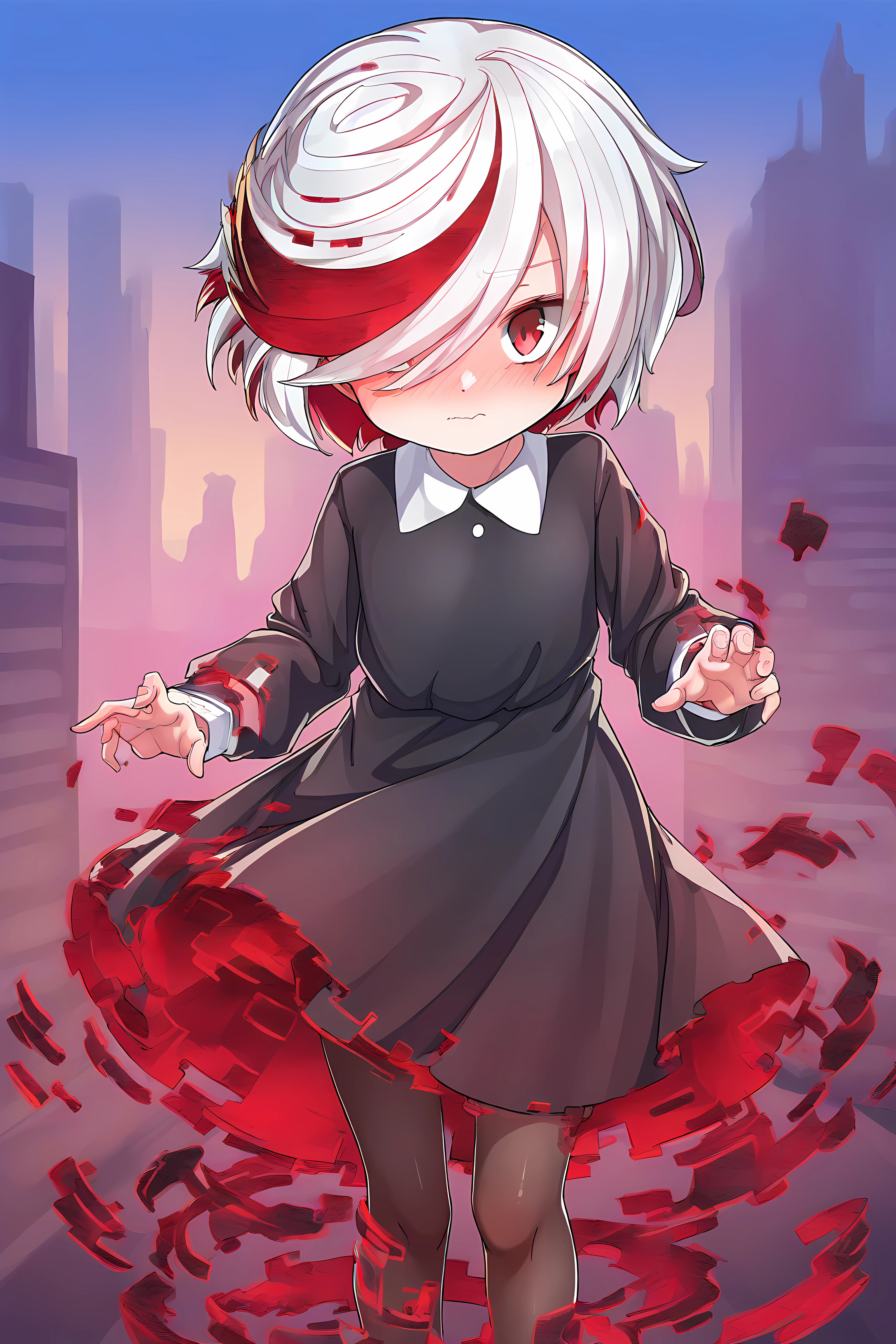 masterpiece, best quality, newest, 1girl, solo, { |female child},
{redsage, short hair, white hair, red hair, multicolored hair, hair over one eye, red eyes, black dress, long sleeves|bluesage, short hair, white hair, blue hair, multicolored hair, hair over one eye, blue eyes, white dress, long sleeves},
digital dissolve, pantyhose, mary jane,
{standing|standing|standing|sitting|indian style|wariza|walking|jumping},
{smile|frown|laughing|embarrassed|grin|crying},
{classroom|forest|city|living room|bedroom|park},
{ |made in abyss|onii-chan wa oshimai!|abmayo|dagasi|yoneyama mai|ebifurya|itomugi-kun|ruu /(tksymkw/)|blade /(galaxist/)|ixy|hungry clicker|hoshino fuuta|skidoo|konnyaku /(kk-monmon/)|sunhyun|mochikushi|mukanata|lunacle|muneyuki|bagelbomb|waterring|sarena|torino aqua|daikinbakuju|sweetonedollar|skeleion|himitsu /(hi mi tsu 2/)|milkshakework|aak|moyachii|agwing86|longcloud|shuru y|sakimichan|tsubasa tsubasa|actualekusu}