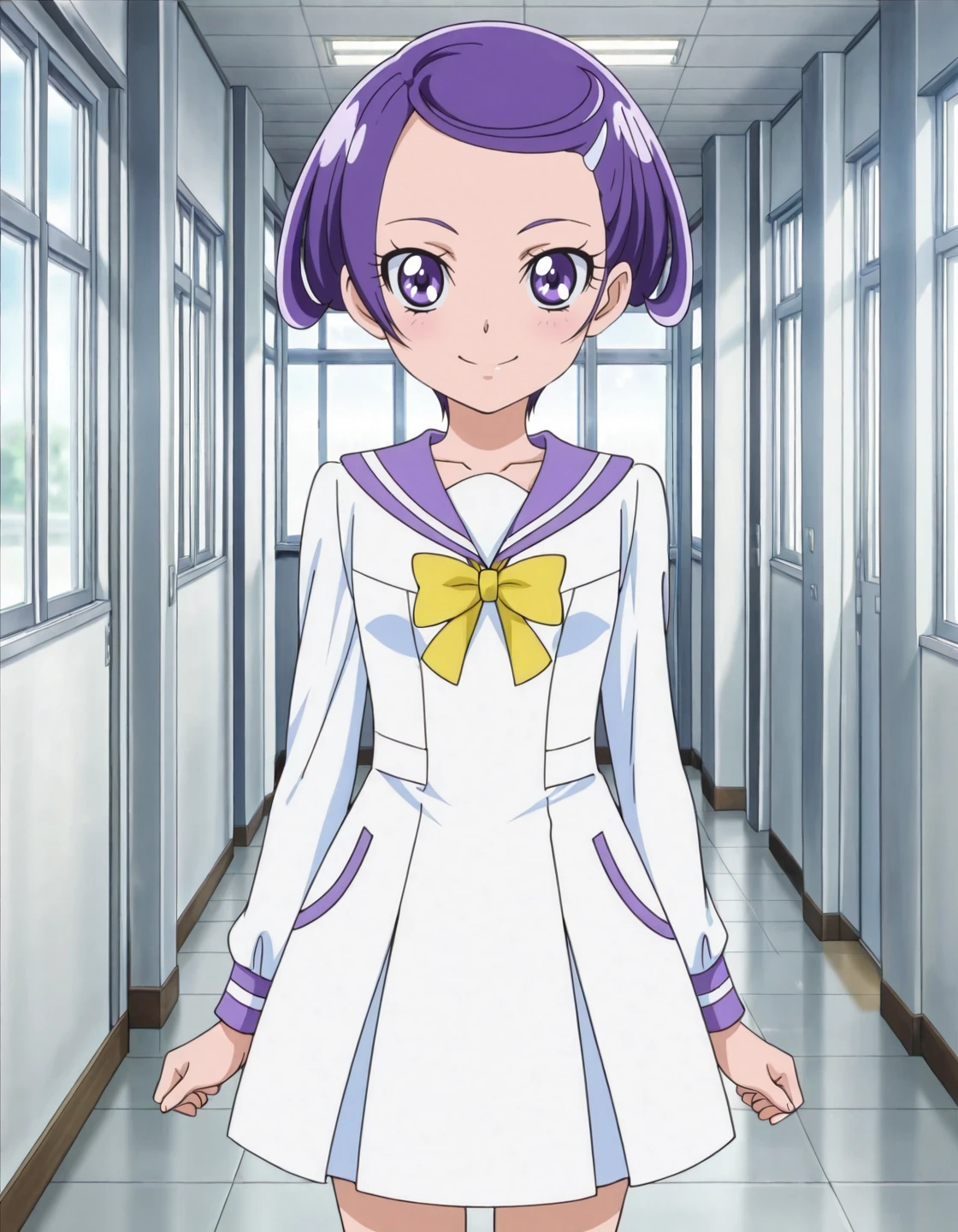 anime screencap, solo,1girl,kenzakimakoto , school uniform, sailor collar,white skirt, smile, hair ornament, hairclip, looking at viewer,small breasts,onepiece dress<lora:kenzakimakoto_IL:0.8>
high definition,amazing quality,best quality,very aesthetic,masterpiece,absurdres,