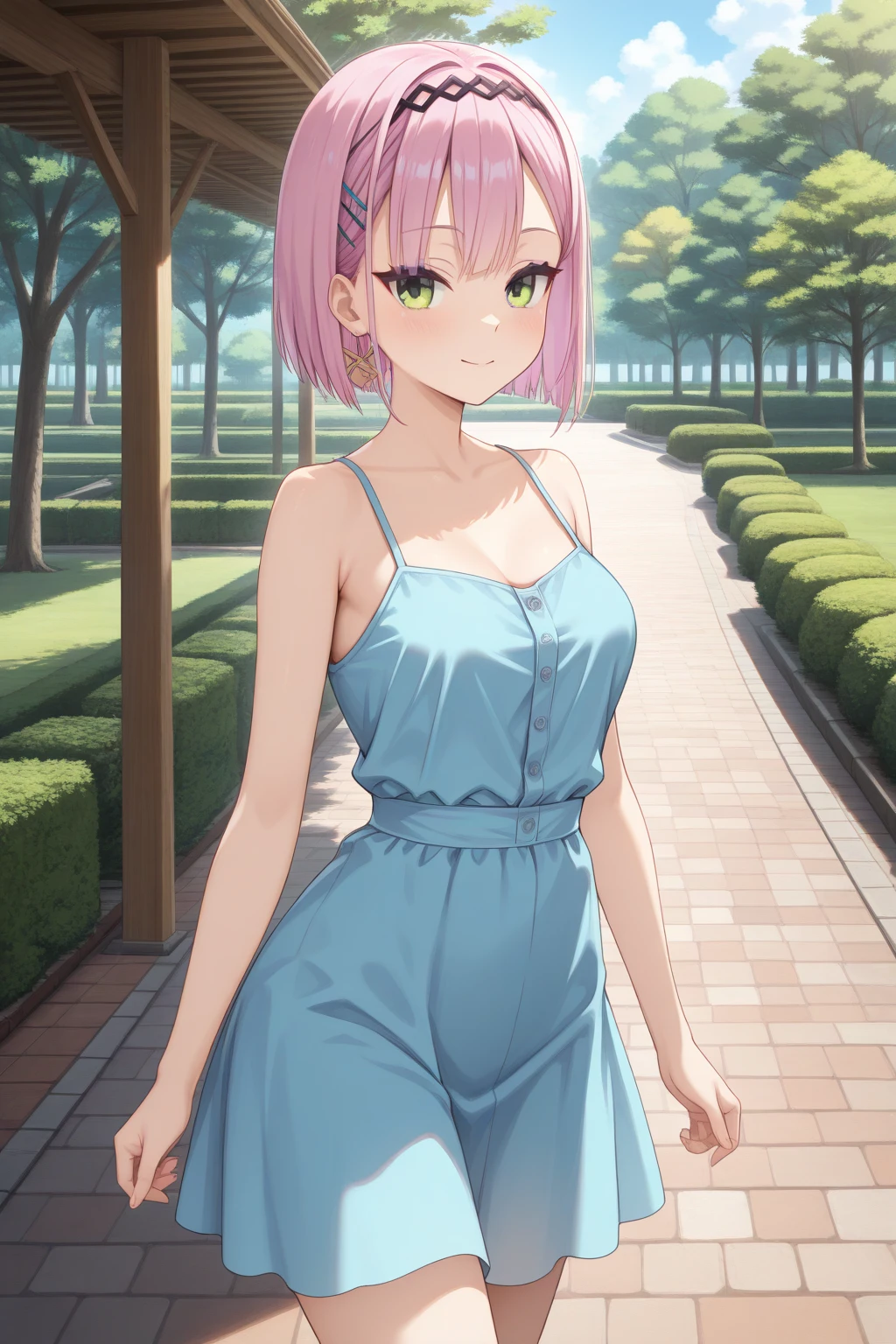 masterpiece,absurdres,1girl,haruno sakura,forehead mark,groin,bracelet,looking at viewer,crossed arms,smile,cherry blossoms,wind,floating hair,<lora:Sakura[Boruto]V2:0.7>,huangsezhanpaoc,<lora:huangsezhanpaoc:0.5>,