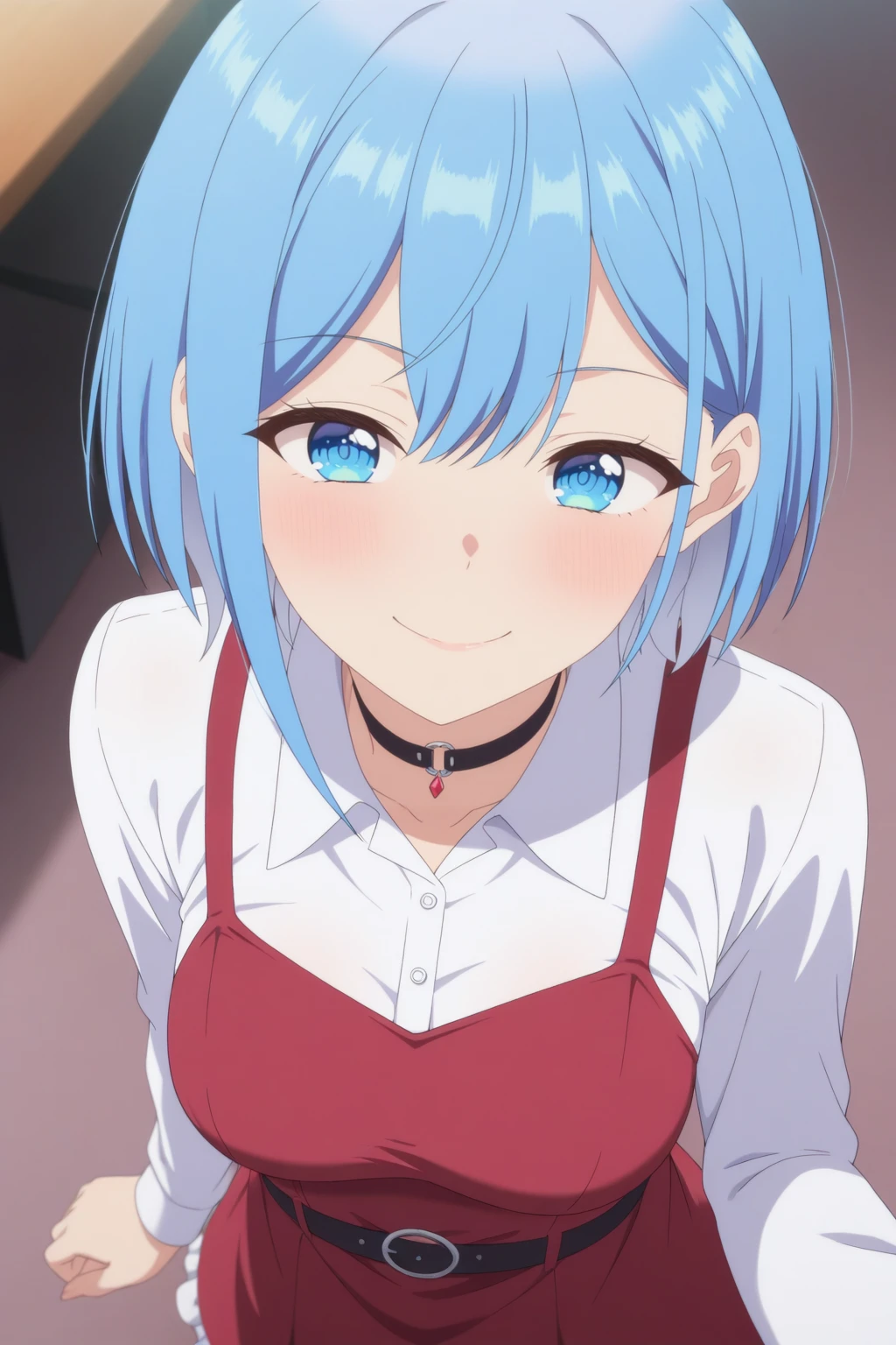 masterpiece, best quality, amazing quality, very aesthetic, absurdres, ultra detailed,
<lora:Himari_Inuzuka:0.8> 1girl, himari_inuzuka, 
portrait, smile, red dress,
view from above, body is visible, medium breasts are visible from under the shirt,,