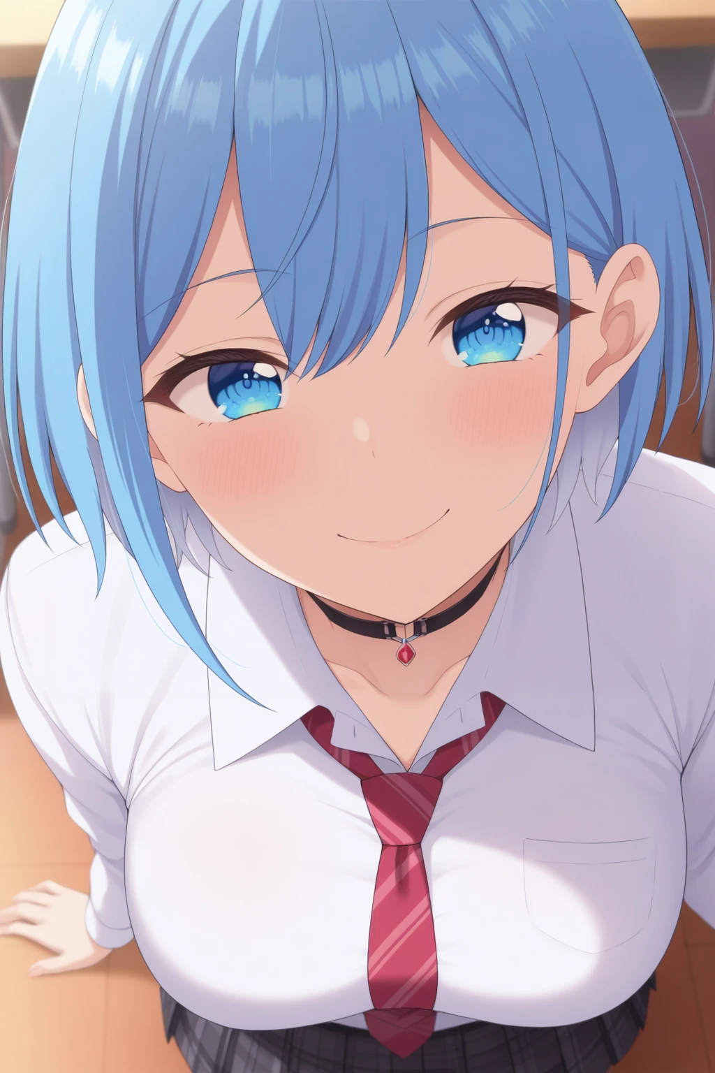 masterpiece, best quality, amazing quality, very aesthetic, absurdres, ultra detailed,
<lora:Himari_Inuzuka:0.8> 1girl, himari_inuzuka,
portrait, smile, beautiful outfit,
view from above, body is visible, medium breasts are visible from under the shirt,,