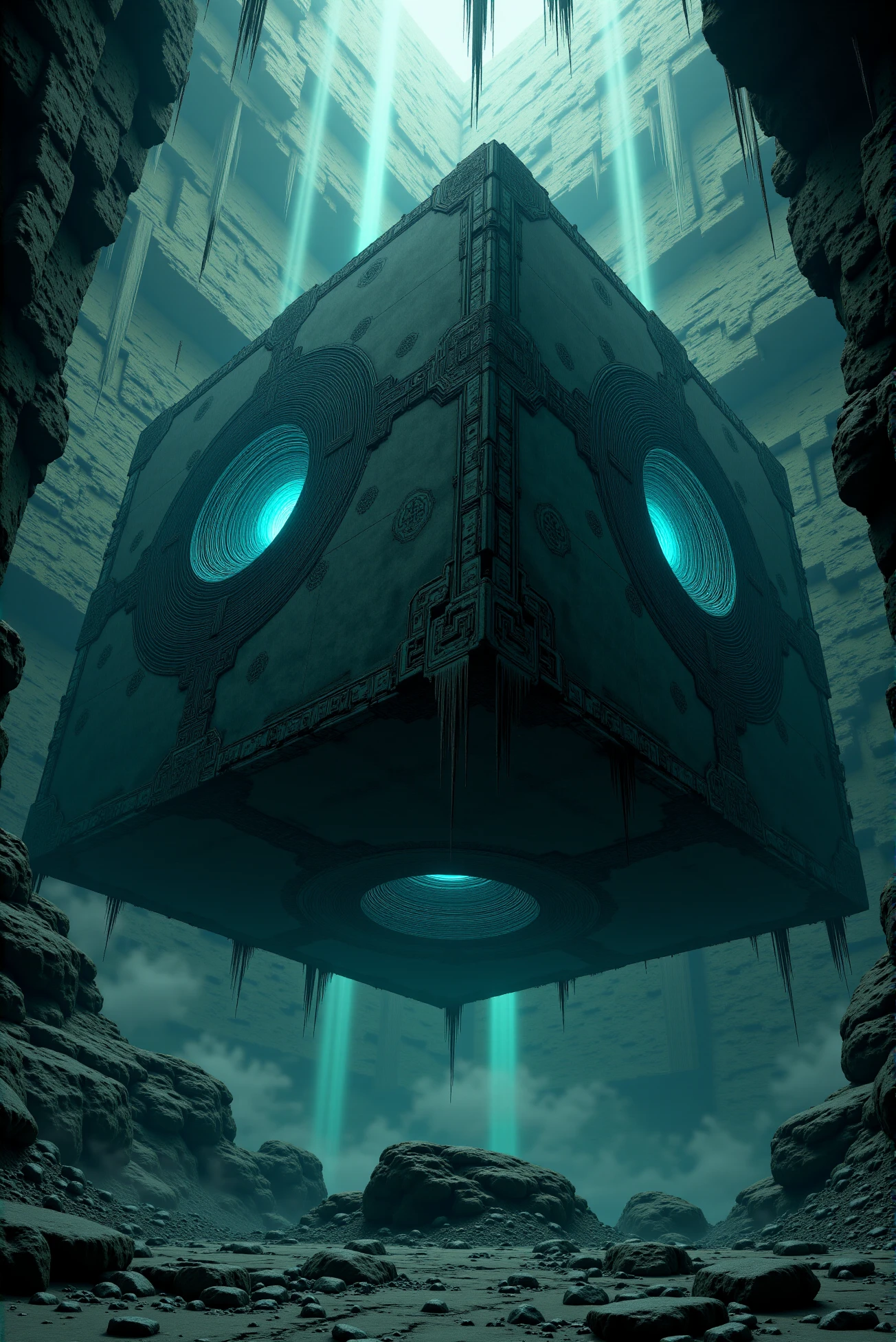 Suspended midair within the shadowed va - SeaArt AI