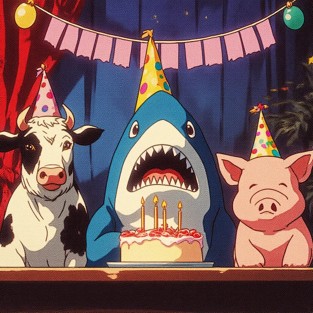 party comic strip, by hayao miyazaki