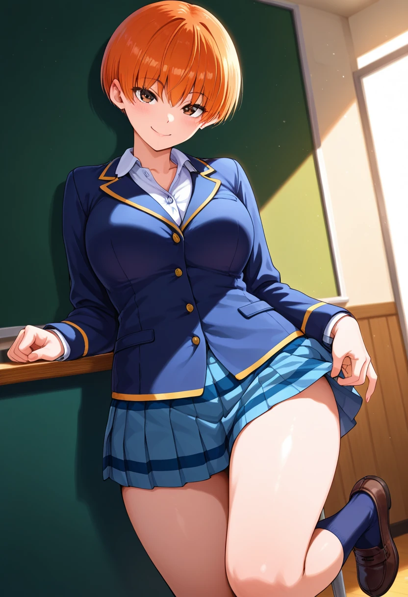 Opening legs、Orange hair girl with bob hair digs her crotch in pale pink panties、Open the leg ribbon、Moriman、Crab crotch、transparent areola、Open legs at M、Taken from below、Butt meat、Panties with stains、Dirty panties、Panties that bite into、Butt visible、Manguri gaeshi、Brown eyes、hitornfreckles、Mole、glares、Teary-eyed、Frightened face、Beautiful woman、Lying on the sofa、realisitic、masterpiece, hightquality,Dark blue school uniform、School run、a miniskirt、Mole in the crotch area