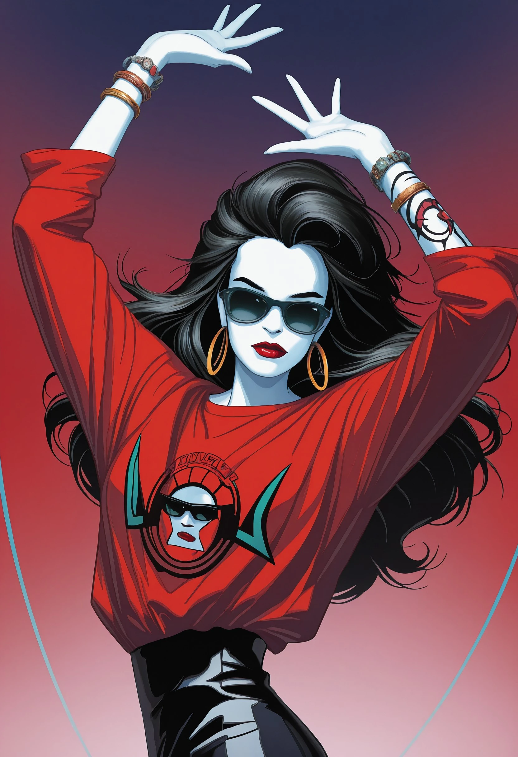 Nagel Bagel: 80s Flat Vector Fashion Art IllustriousXL V1