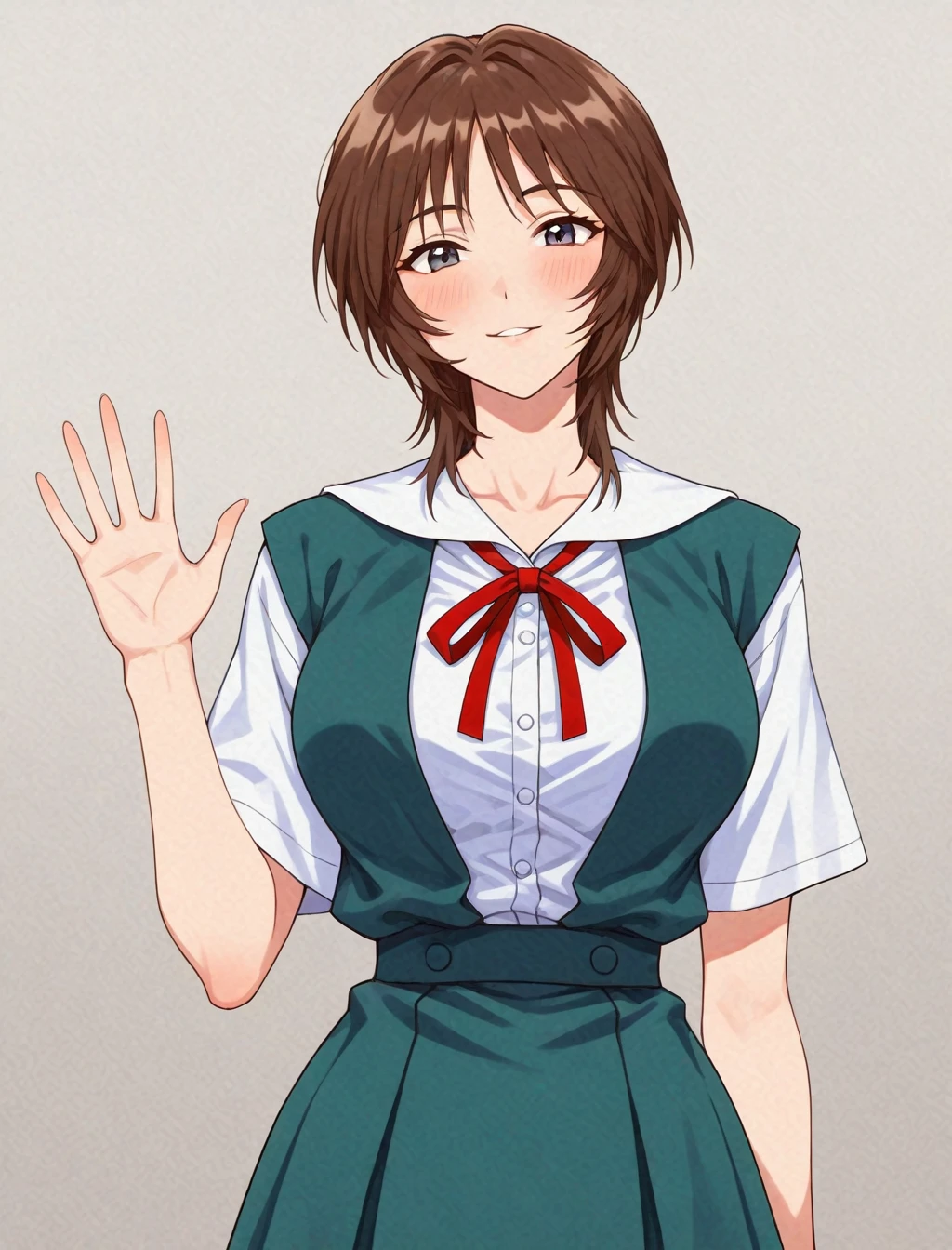 <lora:ikari_yui_XL_illustrious-noob_v1:1> ikari yui, tokyo-3 middle school uniform, best quality, masterpiece, high quality,newest, absurdres, highres,incredibly absurdres ,<lora:NoobV065sHyperDmd:1>