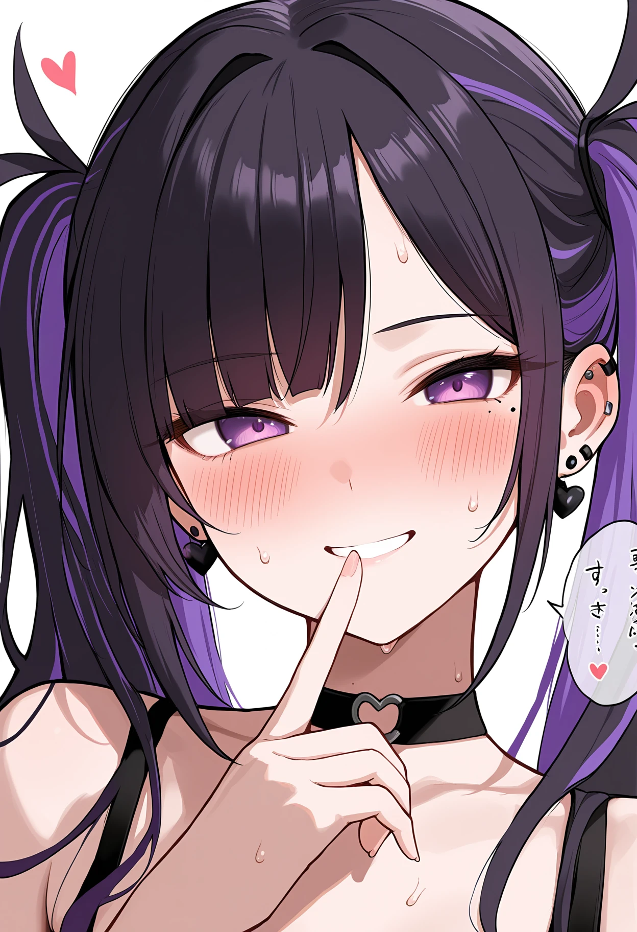 raiden shougn, purple hair, closed eyes, a girl laughing, open mouth, with an orange background, portrait
