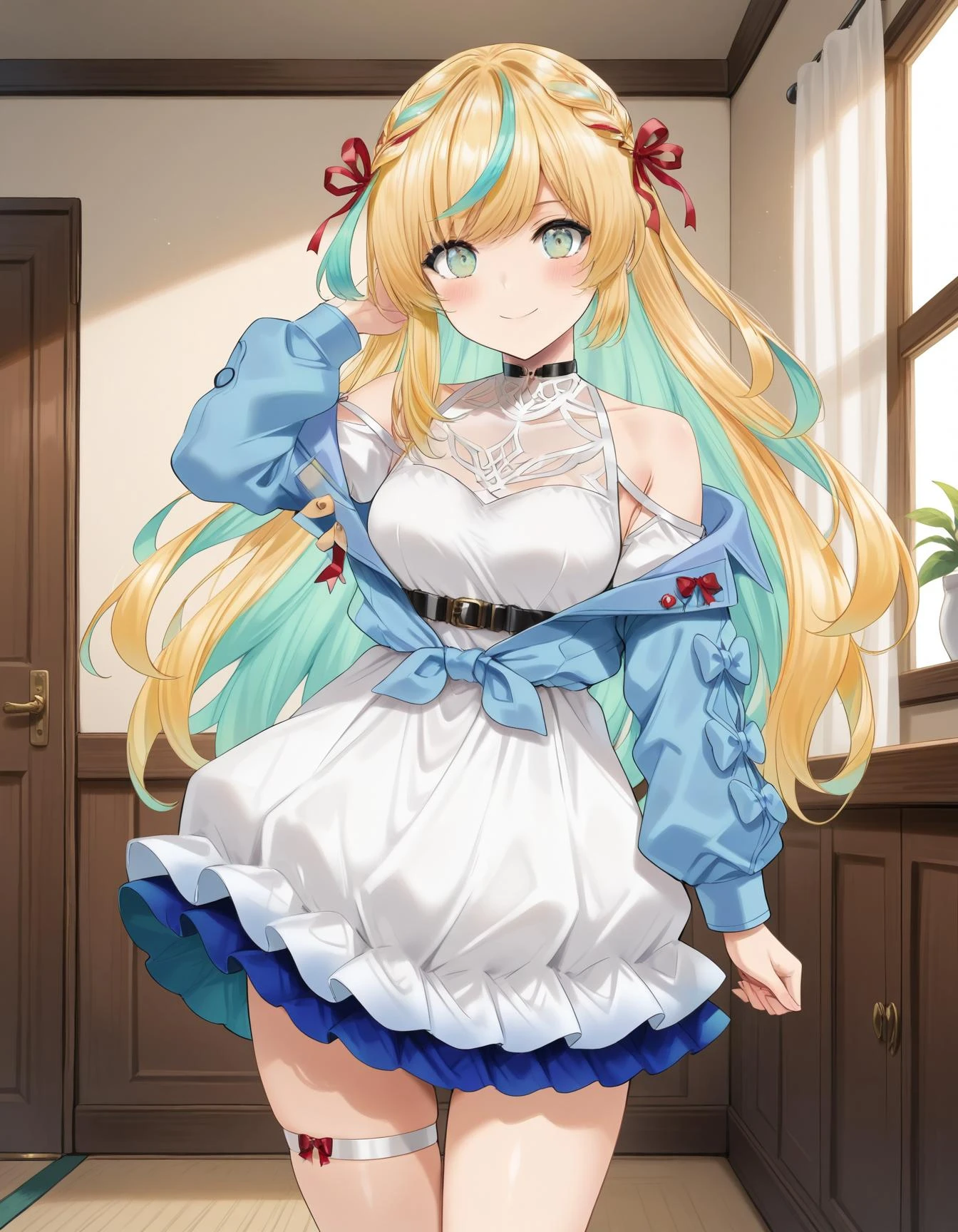 立伝都々 白ワンピース/にじさんじ - tachitsute toto/nijisanji toto-dress-v1.0