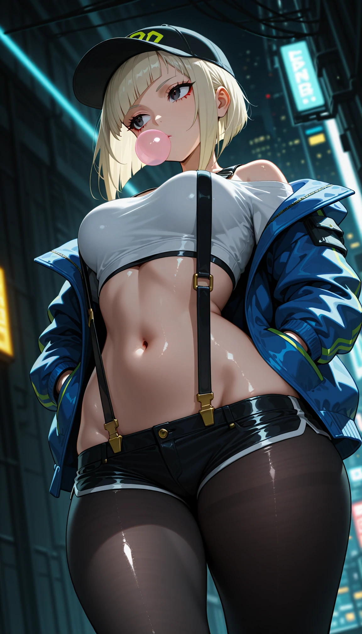 A slender female figure of small stature, with shoulder-length hair, perhaps an interesting color such as red or bright blond.. Her facial features are soft and attractive, with lively eyes that exude confidence and charm. She may have an attractive and mysterious character. She prefers tight clothing that exposes all of the body in order to show off her attractiveness and femininity.. Transparent clothing that reveals a prominent nipple, vagina, and large buttocks