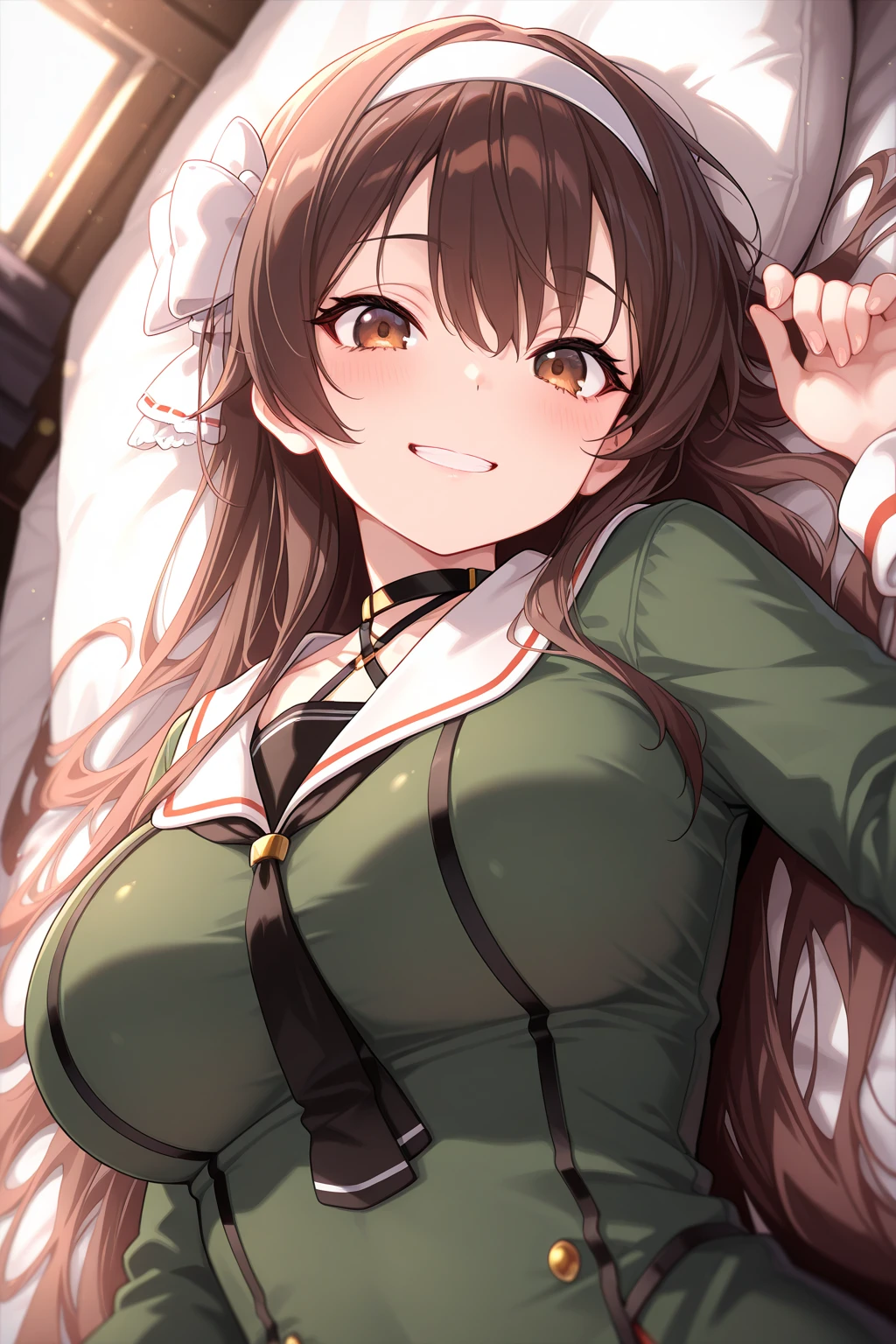(lying on the side of the road:1.2), Lisa, genshin impact, 1 girl, alone, ((white shirt)), black stockings, huge breasts, cleavage, uniform, ((Killed)), ((From above)), (cinematic lighting), (Place your arms on the ground), ((Sea of Blood)), ((Bloody ground)), dutch angle, ((Bloody Body)), ((blood on their clothes)), ((rape face)), ((Keep your eyes wide open)), (((horror))), ((Keep your eyes wide open)), office background, ((Stretch your legs)), black pleated skirt, office, hair between eyes, messy hair, long hair, brown hair, red short nails, green eyes, alone, ((long and thin legs)), very long hair, ((masterpiece)), plump thighs