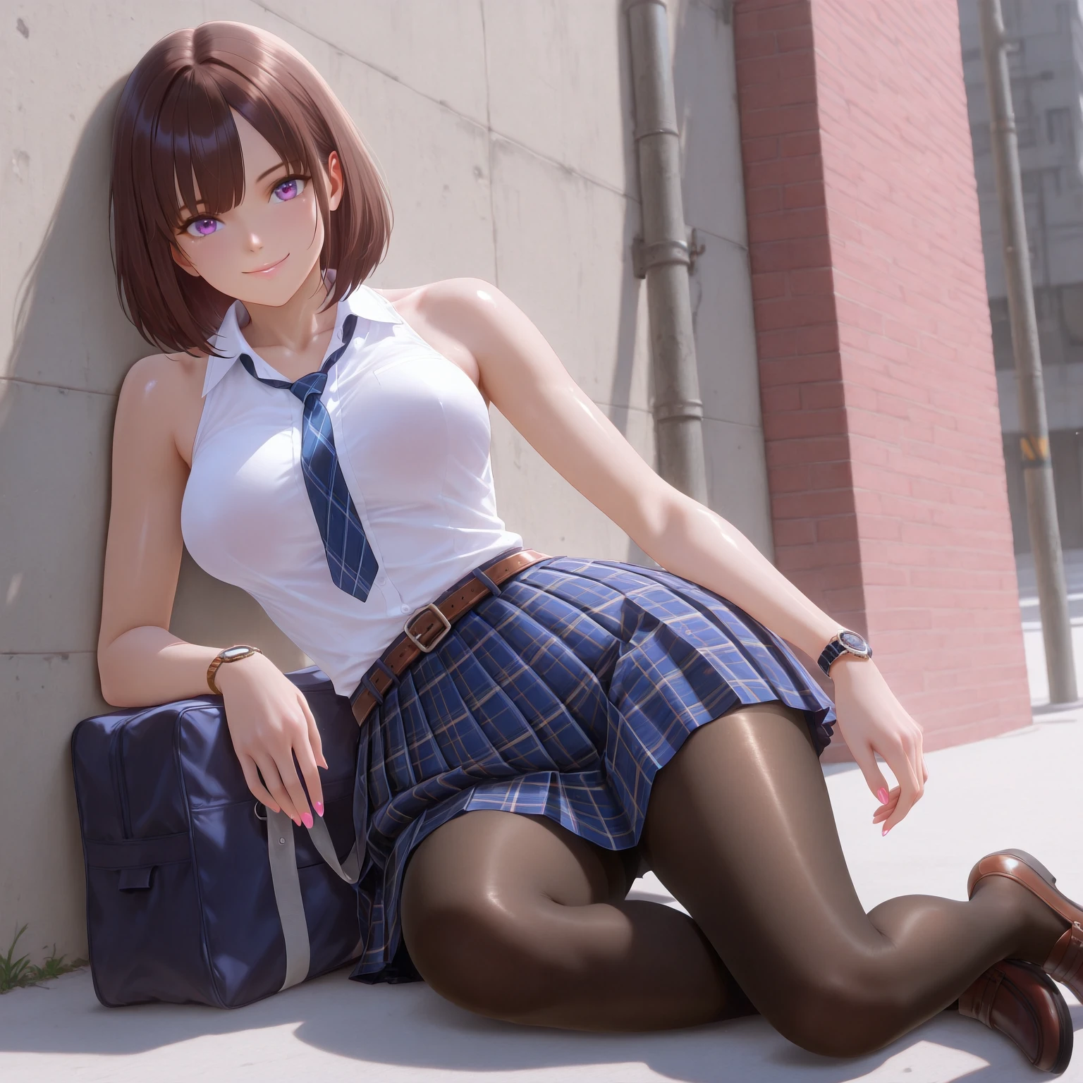 The pubic area is clear，High resolution，4K masterpieces，best quality，1 girl，young girl，with brown eyes，short and fine hair，エロticな表情，shiny skin，（nice leg line：1.3），big breasts thin waist，Big breasts BREAK
，tic，（pencil skirt）），High heels BREAK Park，crowd of，Depth of the bounds written，looking at the viewer，squat，From the back，Upper body，raise your legs，High resolution、japanese woman、
