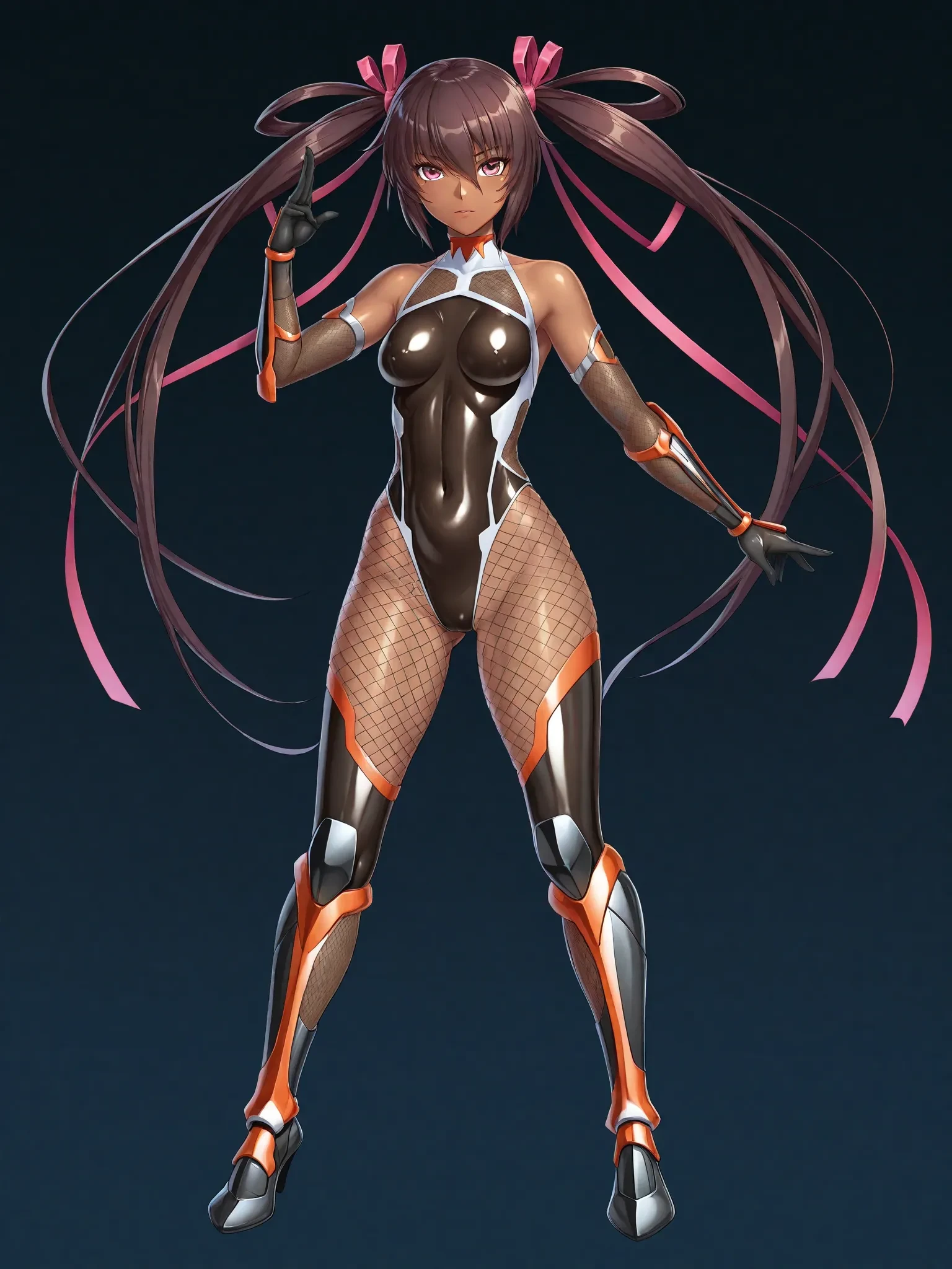 8k,Ultra-detailed game CG, (High resolution:1.1),(Absurd:1.1), highest quality, 超High resolution, 最High resolution, Very detailed, 1 girl, (girl:1.1), flat tits ,skinny,
Mizuki Yukikaze, mesugaki,Hair Ribbon, Fingerless gloves, (((Black leotard))), Thigh-high boots, (((Taimanin suit))), One Piece Tan, pov,full body,Are standing,
