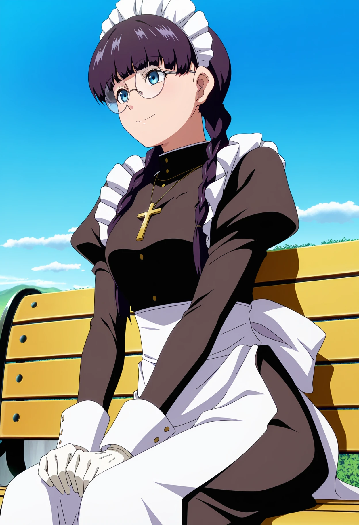 Roberta、Group、Twin braids、Glasses、gem、maid、Opaque Glasses、necklace、frills、apron、Crosaid headdress、crossnecklace、long hair、long sleeve、bangs、Round Glasses、black hair、one girl、solo、Expression of feeling、blush、nipples are visible、sit with your legs apart、clothes get wet、Clothes are transparent、long skirt、spread legs、pussy、Mushy white love juice、Drip a large amount of love juice、orgasm、、Kindergarten children、、6 years old、、 of、masturbation behavior