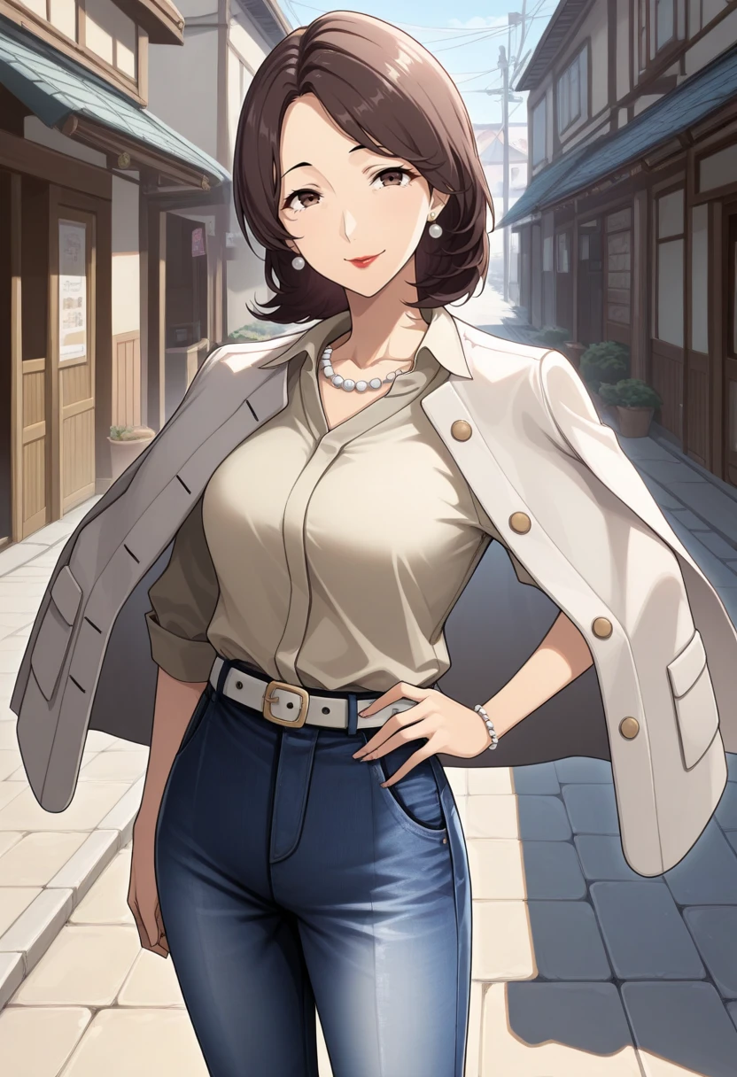 (urushisato:1.0), (this:1.0), smile, young and beautiful woman, highest quality, ultra high resolution, (realistic:1.4), tokyo fashion,