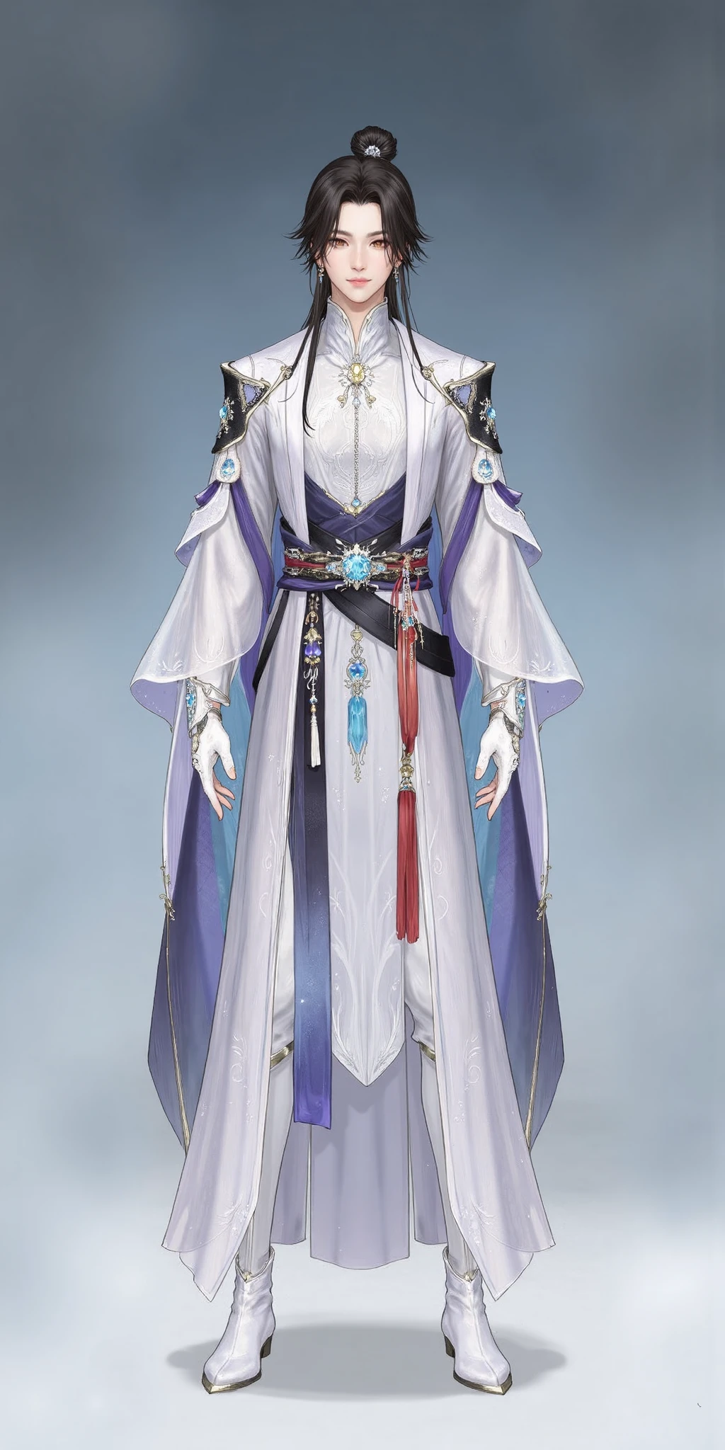 HEZI_F.1 Chinese-style game Costume Character Design (More realistic.<HEZI_F.1中国风游戏服装人物设计（偏写实> v1.0