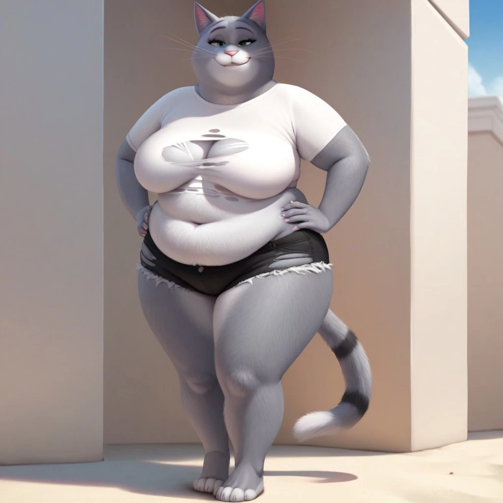 1girl, anthro furry wolf, plus size, wide thighs, full body, black curly hair, golden eyes, high resolution, photorealistic, cute looking, detailed realism, detailed grey fur, 4k, soft, big round butt, saggy big breasts, choker, hand socks, black nails, goth, black swimsuit, bend over, pool