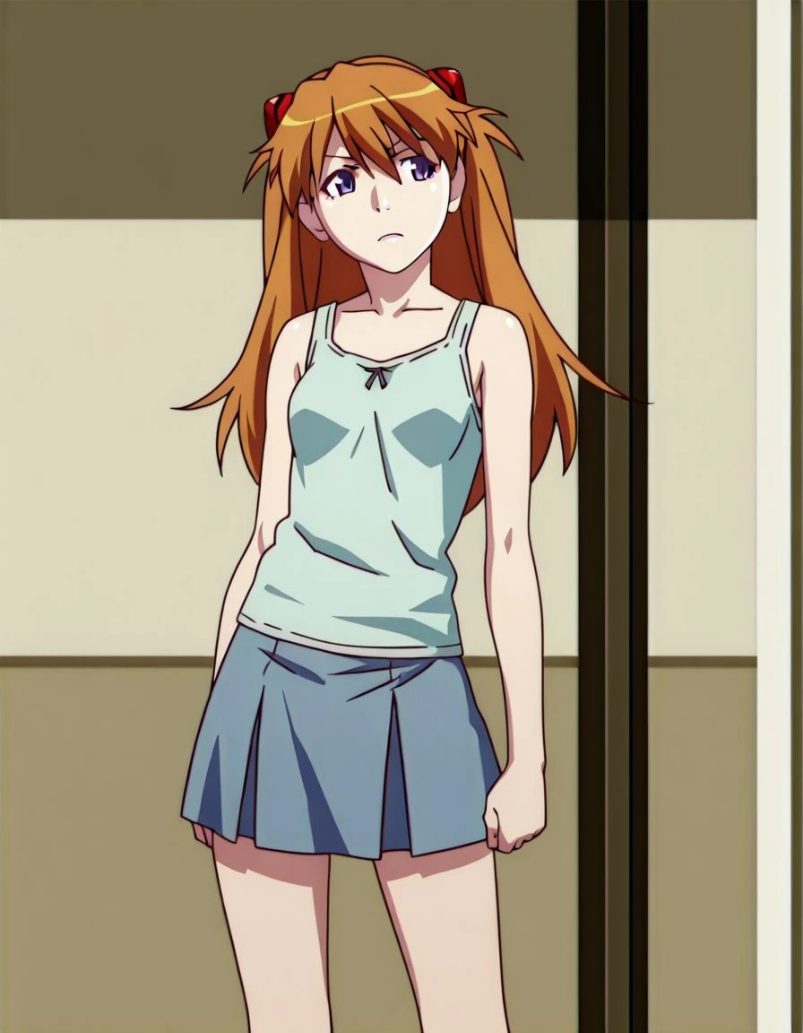 tsukishima riho, 1girl, alone, long hair, blush, smile, green eyes, orange hair, looking at viewer, looking at side, panties, ass, white panties, skindentation, sideboob, miniskirt, cowboy shot, horns, backless outfit, back, perfect hands, perfect anatomy,