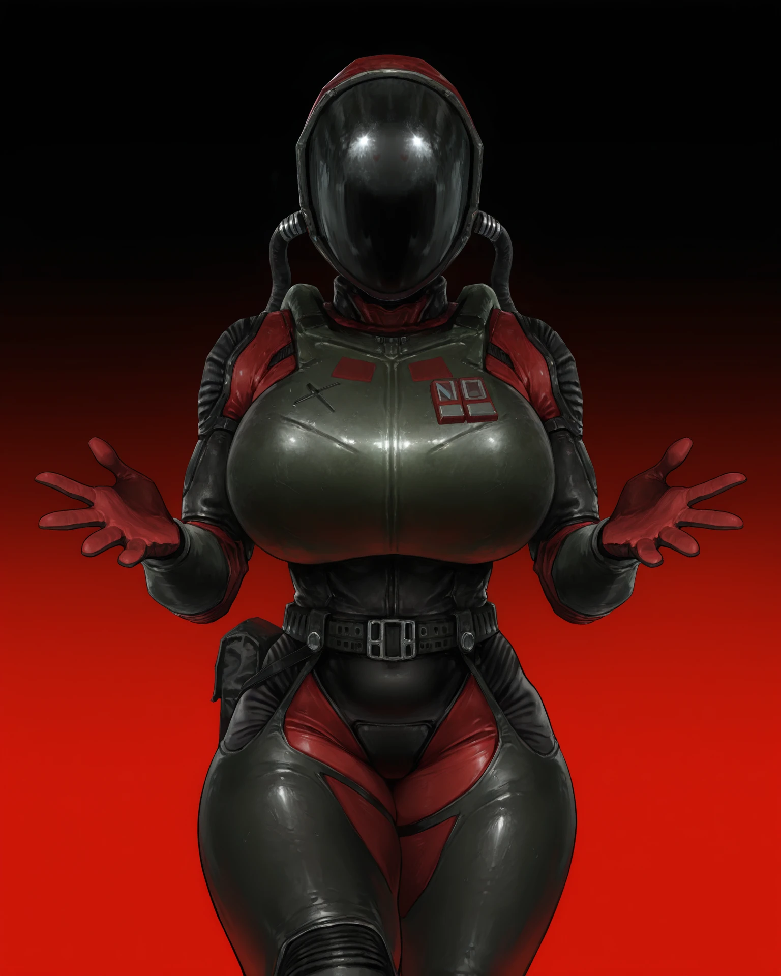 female, solo, 1female, toned, wide hips, very skinny, very thin, very slim, very slender, thick thighs, ifbb, thin waist, slendered abs, narrow waist, small waist, erection, boner, futa_overflow, futanari, dark, lights out, on all fours, bulge, bulge in the crotch, no panties, muscular, Doomguy, large breasts, big , midriff, crop top, space marine, helmet, doom guy, lowering pants, undressing, teasing, cum, cumming
