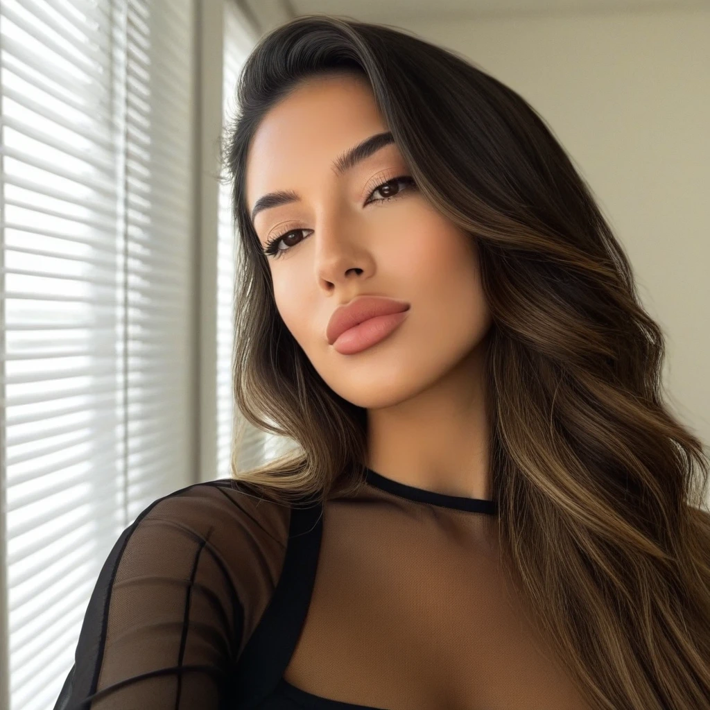 1girl latina-sweden face, selfie photo with one hand