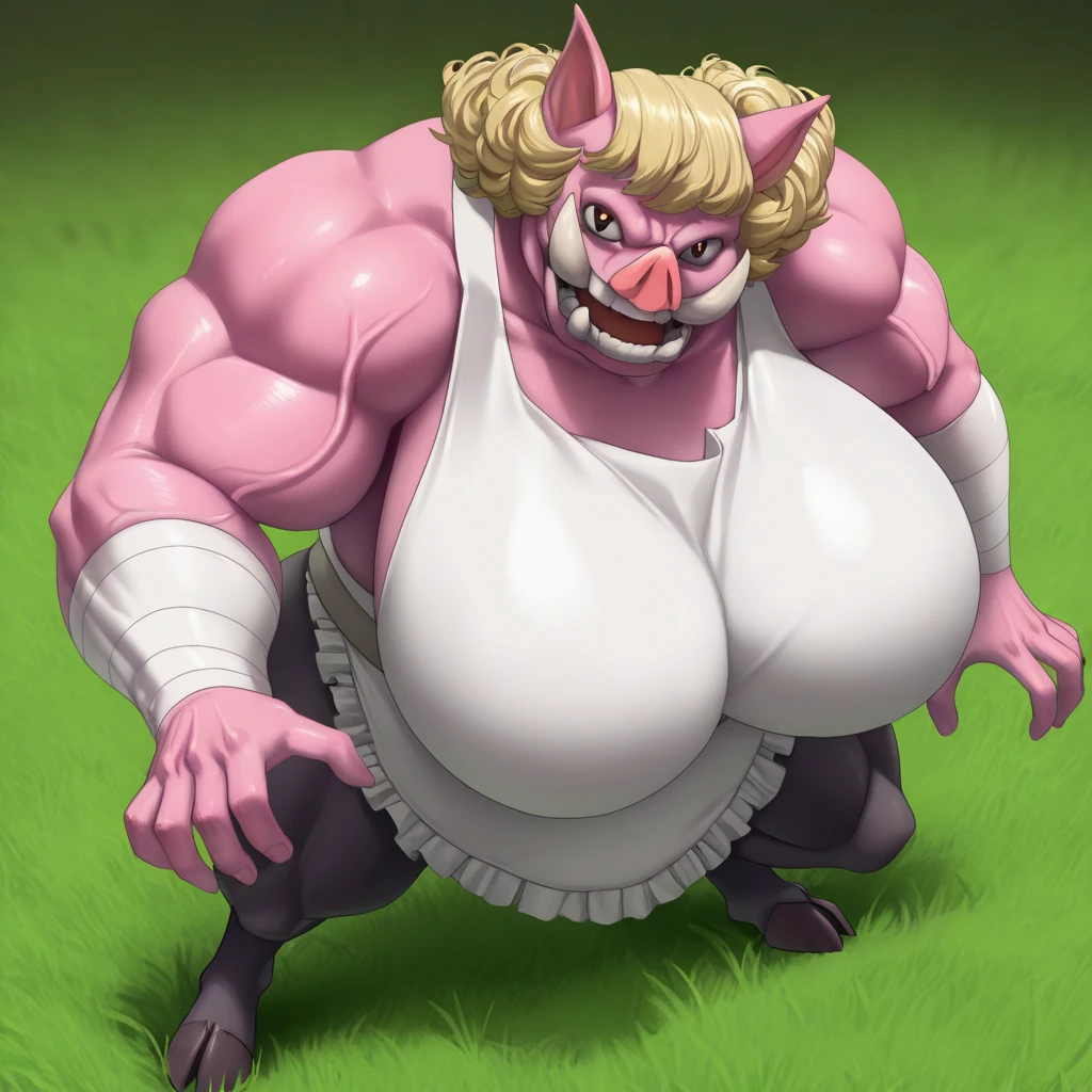 Mina Ashido, bodybuilder body, foaming from the mouth, very high, It measures almost 3 meters, wide body, muscled body, very muscular, too big muscles, huge arms, arms with huge muscles, huge breasts, very marked six pack, big butt, hardened nipples, Big legs, muscular legs, naked, Futanari, huge penis, hairy penis, stinky penis, horse penis, giant erection, open field, sex with horse, horses, Mina Ashido follando a un caballo, penetrating a horse, Zoophilia, Ahegao