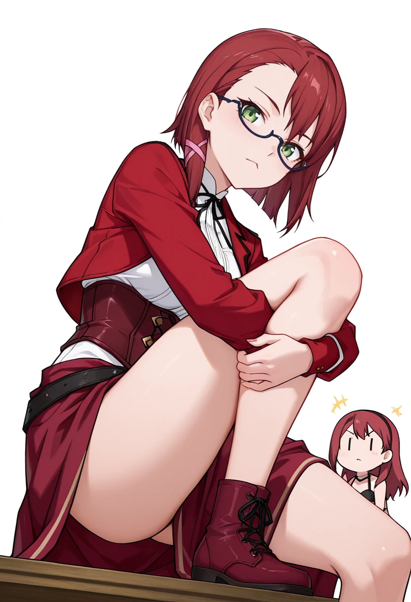 (masterpiece:1.4), (Highest quality:1.3), (high resolution:1.2), Perfect Anatomy, Well-formed face,Accurate depiction,Precise depiction,Beautiful depiction,(Rui々Shishi Body:1.1), (Healthy Body:1.1),(Shiny Hair:1.2), Well-formed face, Glassesをかけた, Glasses, Face, Lewd smile, Large Breasts,Big Tits, Big Tits, transistor glamor, Transistor Grammar, Tight waist,Well-balanced body, Flexible legs, Flexible fingers, Ponytail, Wide forehead, Forehead visible, 1girl, Clothes stuck with sweat, Erect nipples covered by clothes, With clothes on, (school uniform, mini skirt, open jacket, pantie around leg, 1 , Black Stockings, Torn Stockings, Sexy Lingerie, Lace panties, Shift panties, Put your arms between your legs, Opening the pussy with fingers, spreading pussy,spread pussy, Open up, Precision, Precision Pussy,Beautiful pussy, Beautiful Pussy, Love juice dripping pussy, Beautiful genitalia, clitoris, 勃起したclitoris, spread legs, sitting, squatting, (girl trembling with sexual climax:1.3), fellatio, Open your mouth wide,Right hand near face, Gesture with right hand, Blowjobジェスチャー, handjob gesture, Blowjobのマネ, Blowjob, Paid dating, aid communication, prostitution, Luxury bedroom, Luxury bed,Love Hotel, 1 teenager, Big cock, penis, One Shota, nsfw,