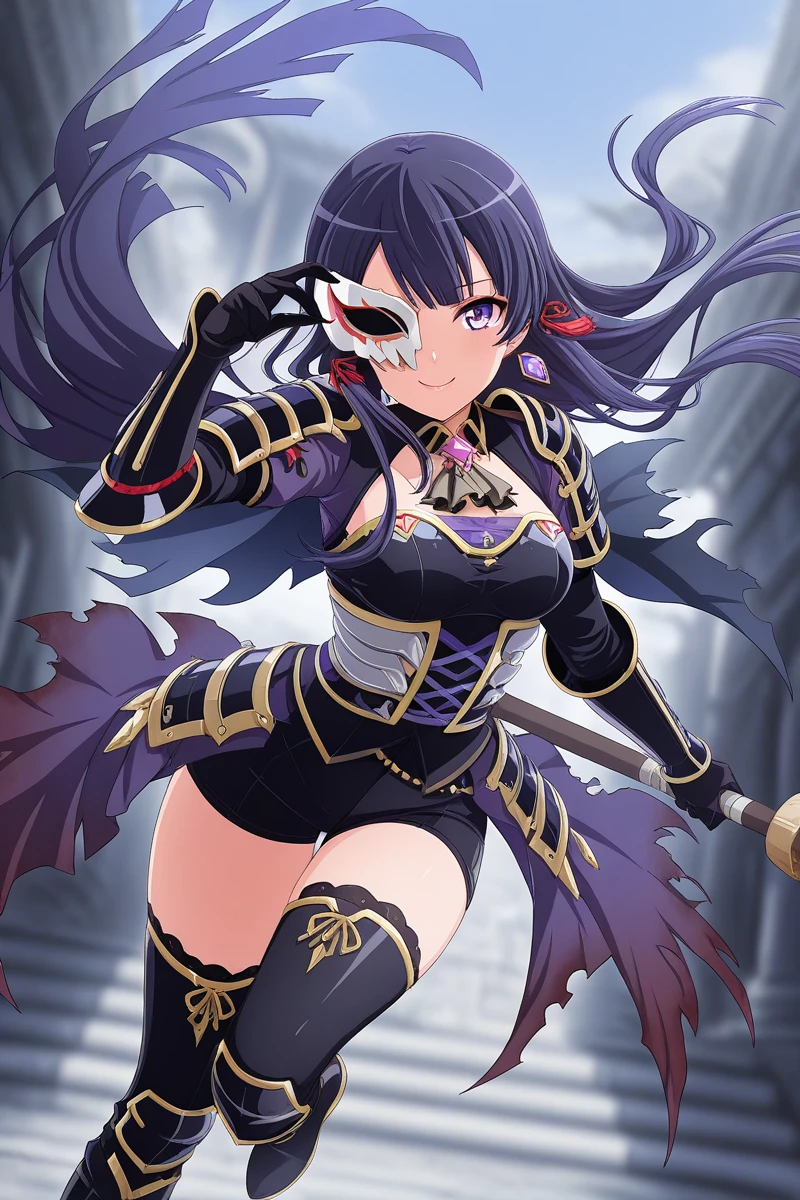 yor briar, anime style beutiful woman, 1girl, happy, sexy pause,(with sparkling eyes and a contagious smile:0.9),red face, closed mouth, beautiful detailed eyes, super detailed skin, backlighting, bare shoulders, black background, black dress, black gloves, black hair, breasts, dress, earrings, fingerless gloves, floating hair, floral print, flower, gloves, gold earrings, gold hairband, hair flower, hair ornament, hairband, holding, holding weapon, jewelry, large breasts, long hair, looking at viewer, off-shoulder dress, off shoulder,red eyes, short hair with long locks, sidelocks, solo, spikes, thighs, two-sided dress, two-sided fabric, weapon, fighting stance , face, close up, from above, highest quality, looking at viewer,high resolution.
