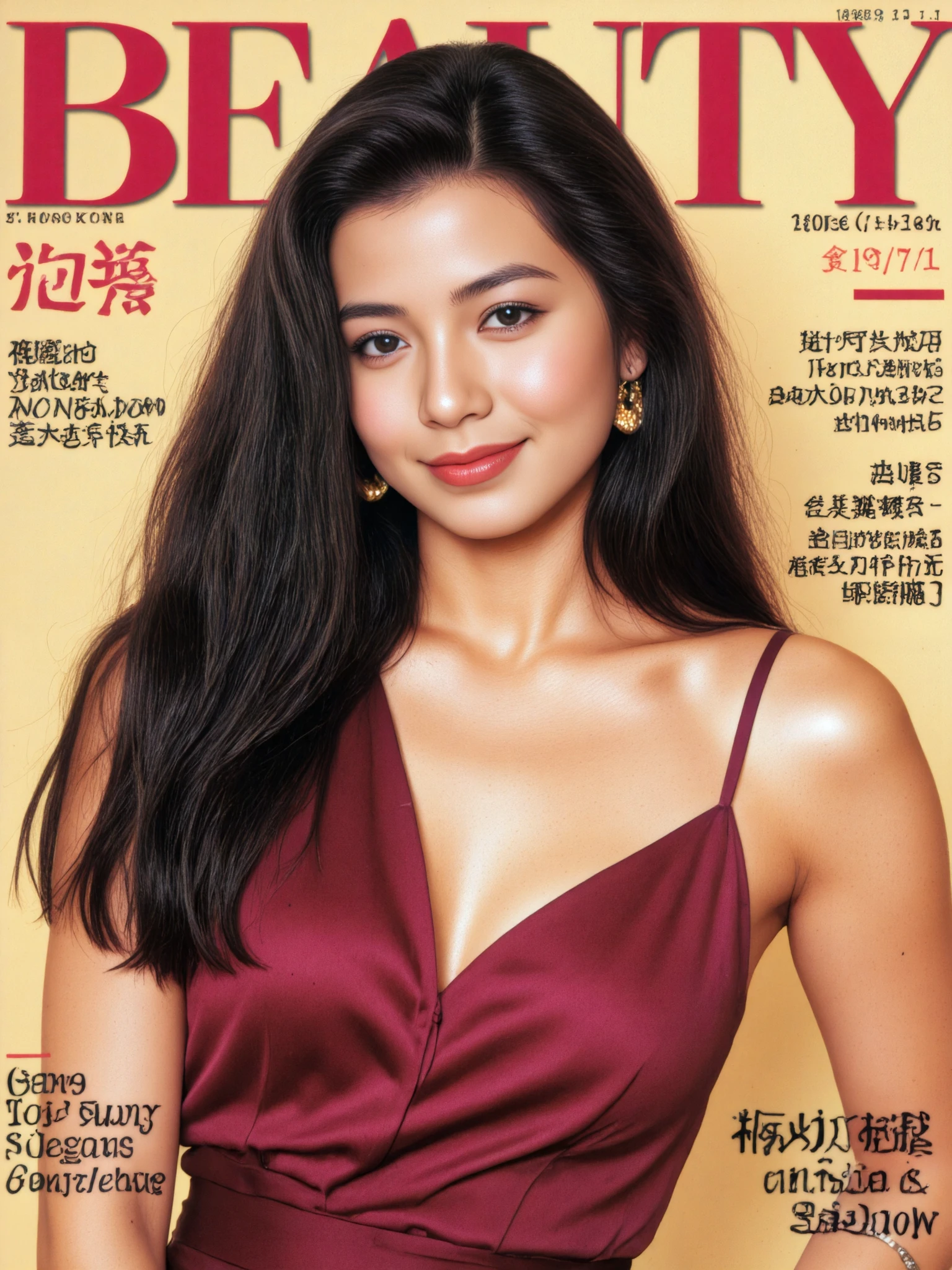 a stylish magazine cover photo featuring an elegant and confident city girl wearing high-end fashion, with the city's dazzling lights in the background. (Fashion cover:1.4), (Elegant:1.2), (High definition:1.3), (Professional photography:1.2), inspired by the photography styles of Annie Leibovitz and Mario Testino