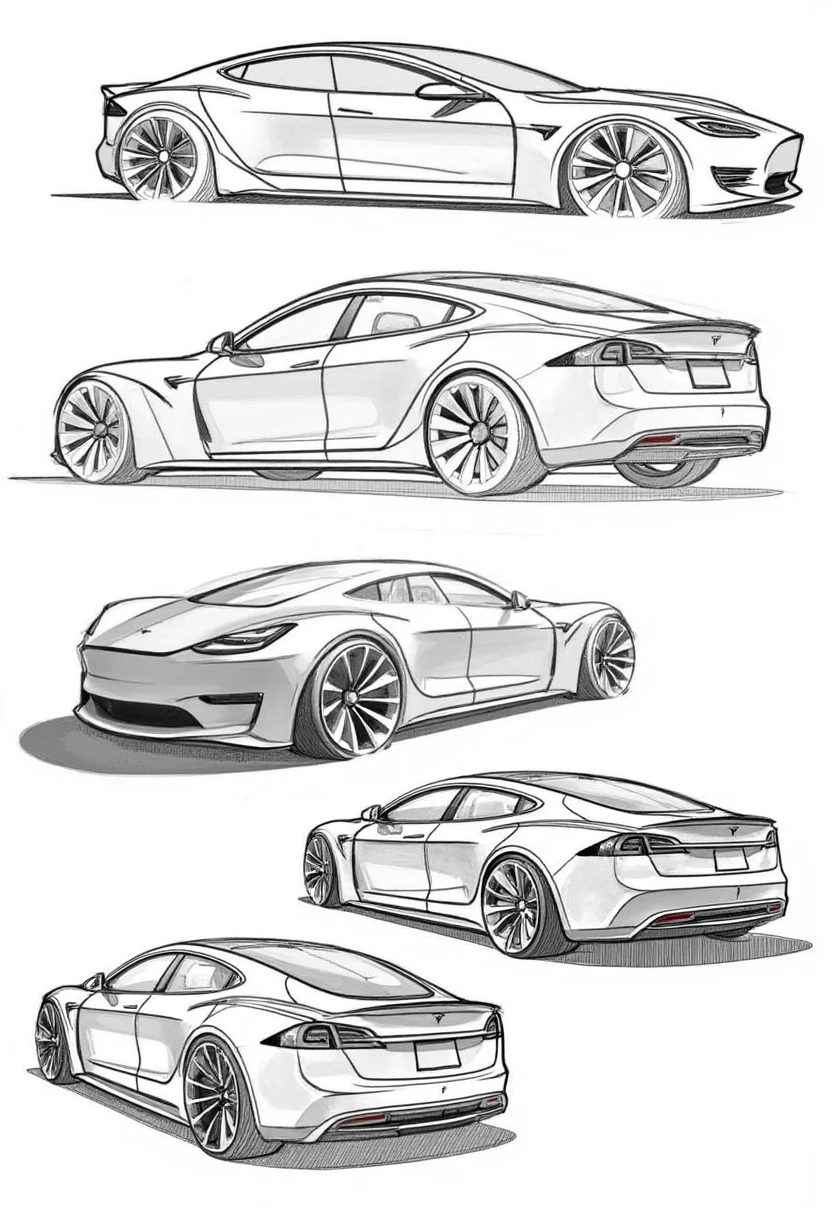 Sketch of a Tesla Model X