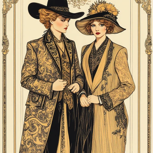 Art Nouveau Fashion illustration,  Portrait