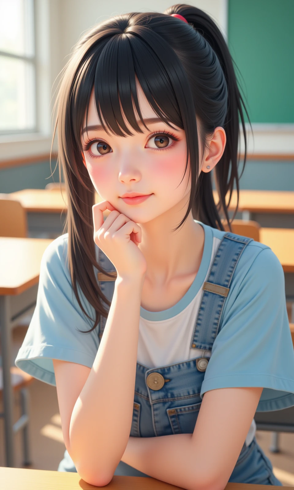 3D semi-realistic style campus girl
