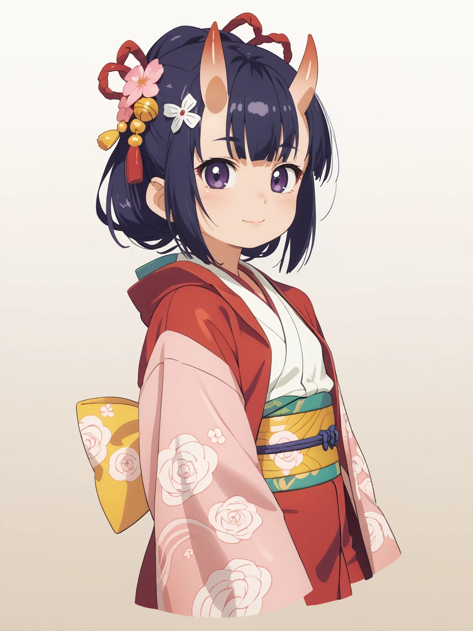score_9, score_7_up, best quality, ultra-detailed, highres , 2d, lineart,
kimono, oni, gradient background, hair ornament, petite, cropped jacket, cute, posing, sfw, fully clothed,
, om nk2007, <lora:Om_nk2007-pony:1>