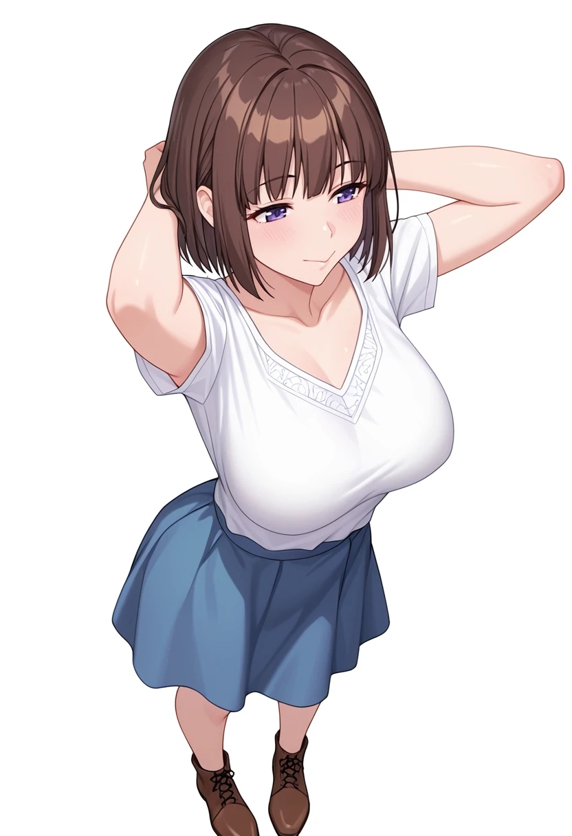 Hentai、Highest quality、A short, plump, busty high school girl、Sporty tube top、hot pants、Dog park、Perfect Proportions、Overwhelmingly large breasts、Big areola、Beautiful sparkling eyes、Blushed、smile、Cowboy Shot