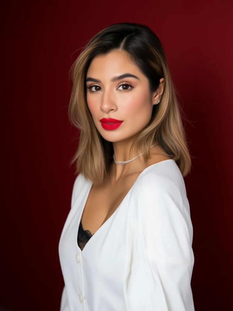 closeup picture, best quality, a sexy beautiful ZS2<lora:ZS2:1.0>, brown hair, brown eyes, looking at viewer, city at night background, black night dress, makeup, red lips, jewlery, necklace, realistic, portrait, 8k, hdr