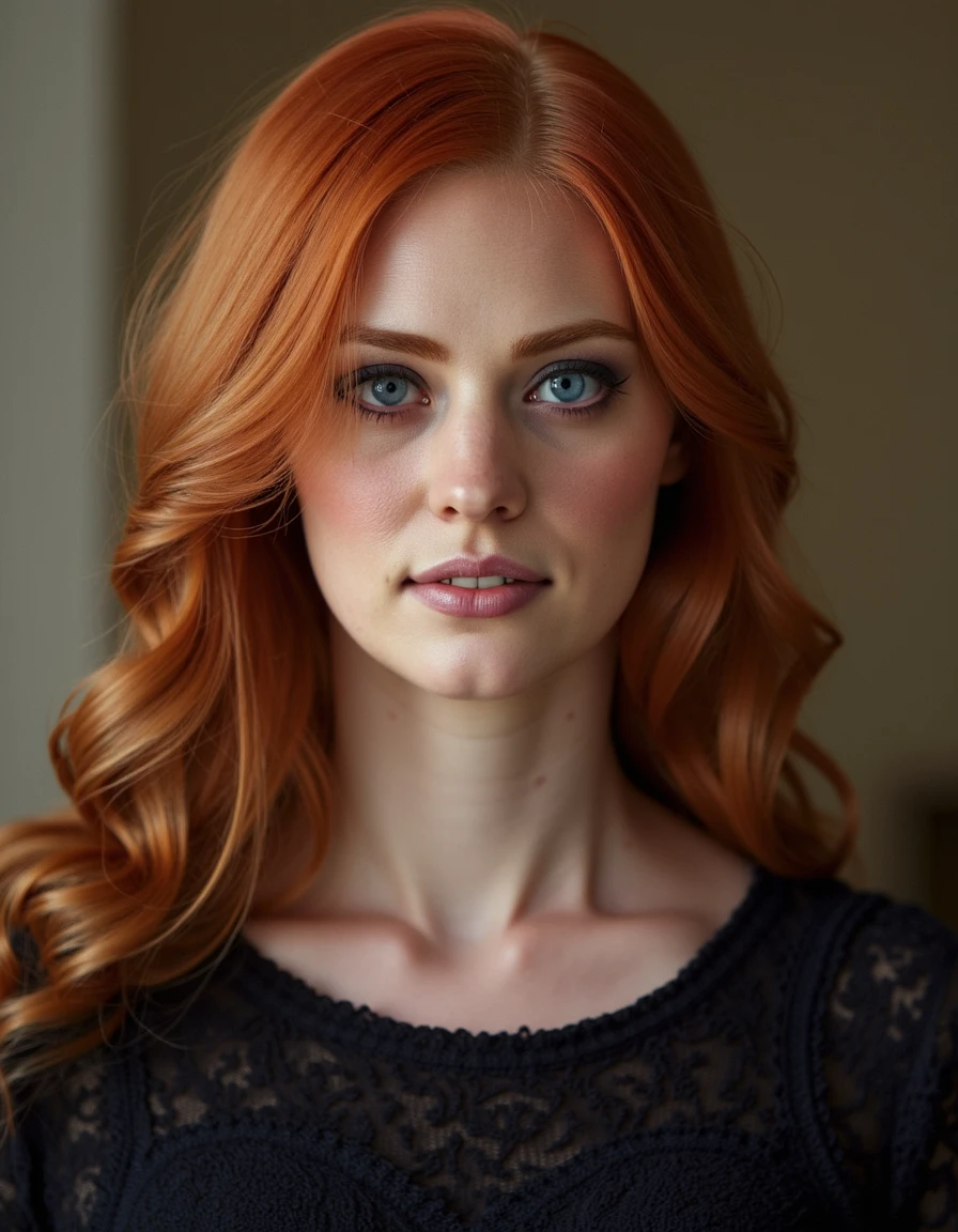 woman, portrait, aubrun red hair <lora:deborahannwoll:1>