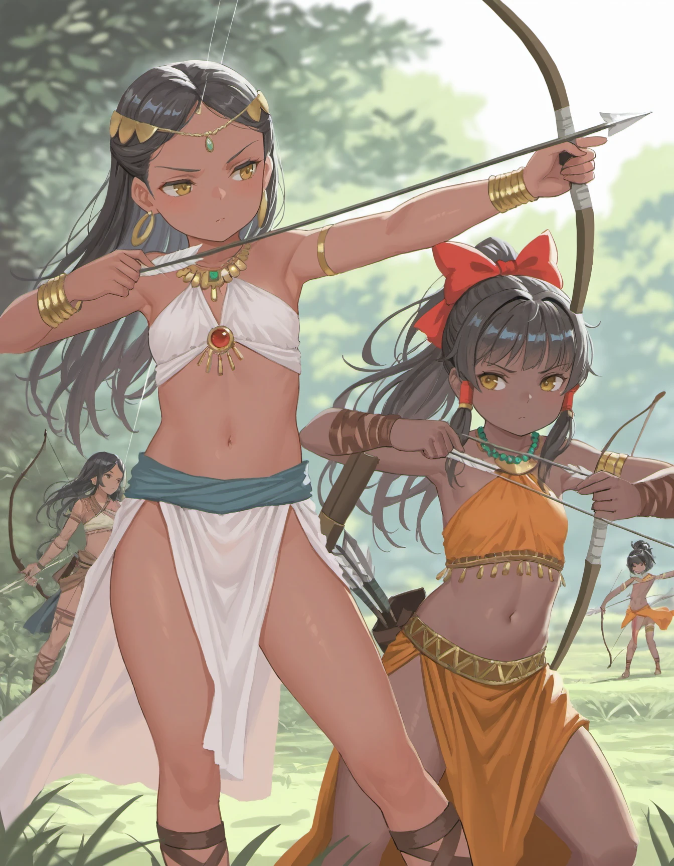 1 girl and 2 guys , lustful girl , long hair , big breasts, manga ,a comic, dark skin, tan, long hair , hot girl, the forest, bare shoulders, Navel, orgasm, Erotic Mayan Indian Costume, ribbons, orgasm, black and purple hair, фон the forestа, makeup, black mascara, the forest, jungle, Indian girl, the forest, night, orgy, sex, blow job, rape, beige clothes, apron on the belt, ((in a straw hut))