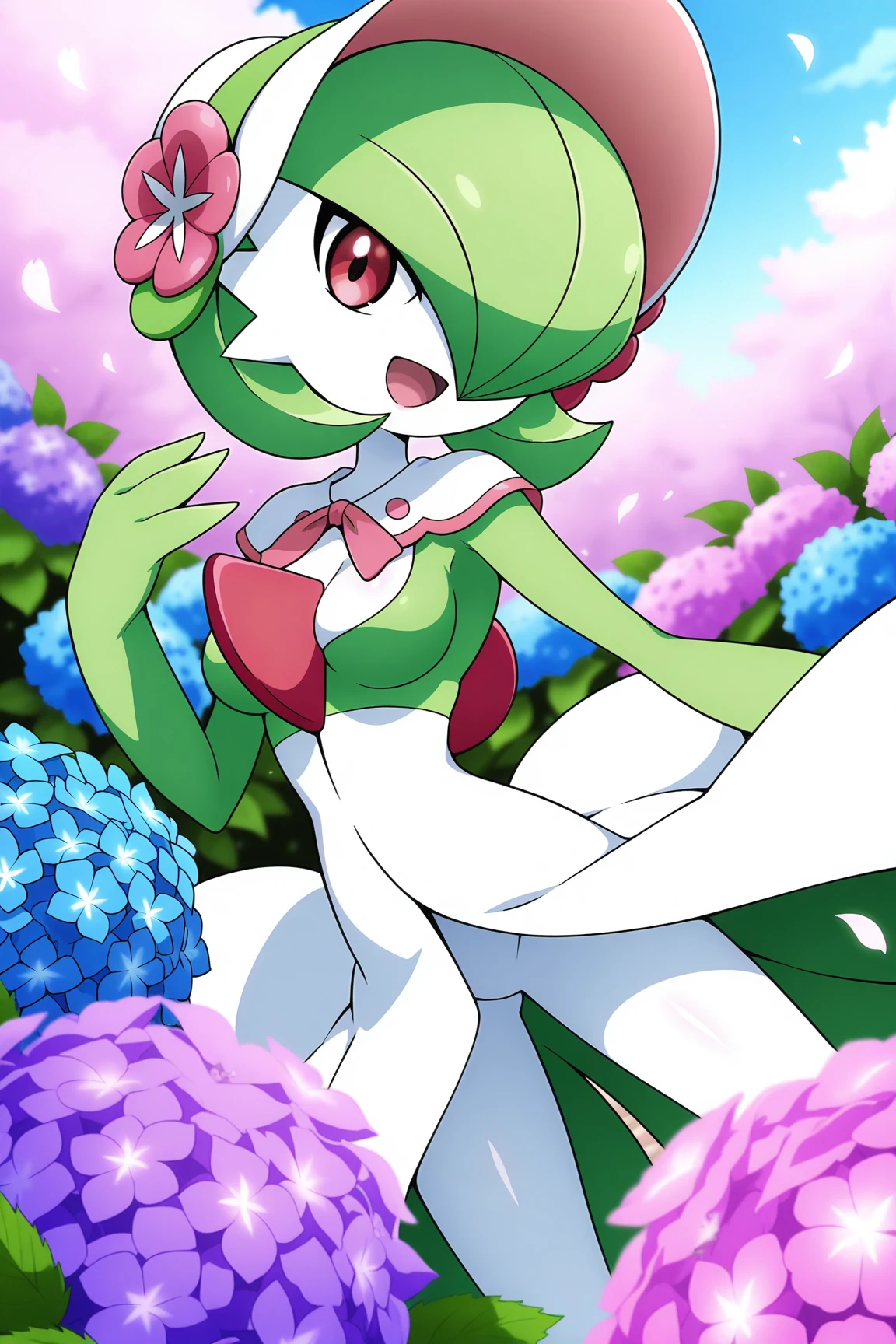 score_9, score_8_up, score_7_up, score_6_up, score_5_up, score_4_up, (source_anime), pokemon, 1girls, (( gardevoir, Tall stature, big breasts, Withered breasts, Sagging breasts, big Thighs, big ass, pussy)), Distant vision, field, Horizon, sunny day, full body, masturbation, fingering, Pokemon Battle